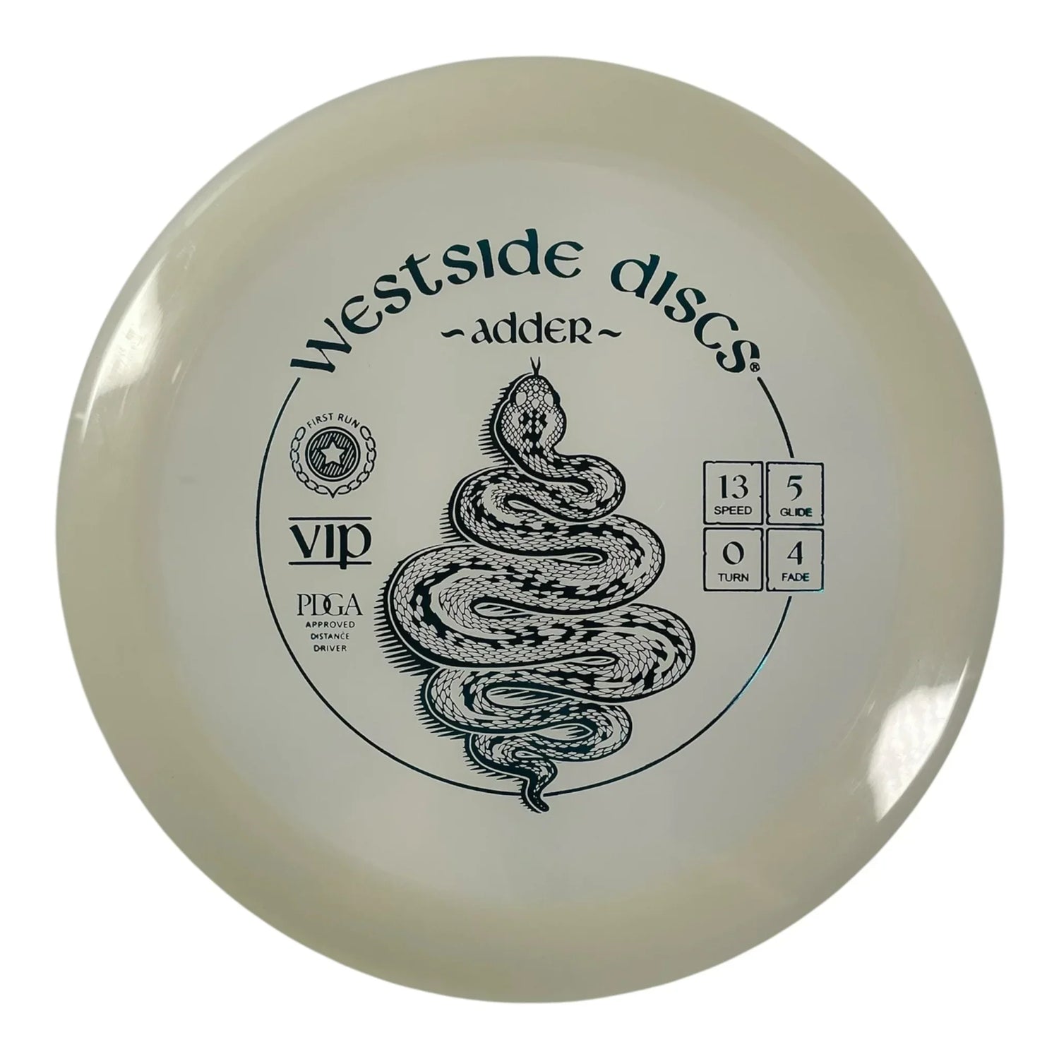 Westside Discs Adder | VIP | White/Teal 174g (First Run) Disc Golf