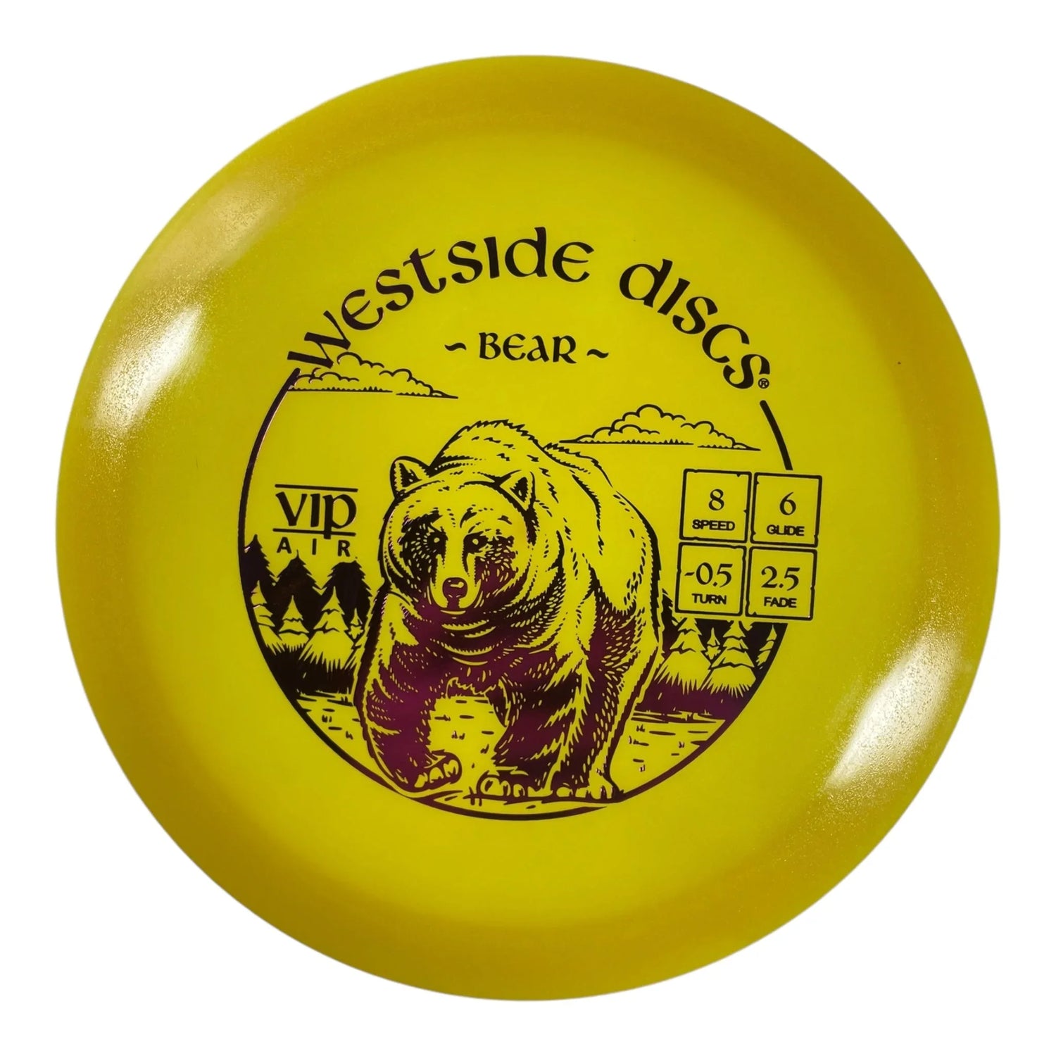 Westside Discs Bear | VIP Air | Yellow/Purple 165g Disc Golf