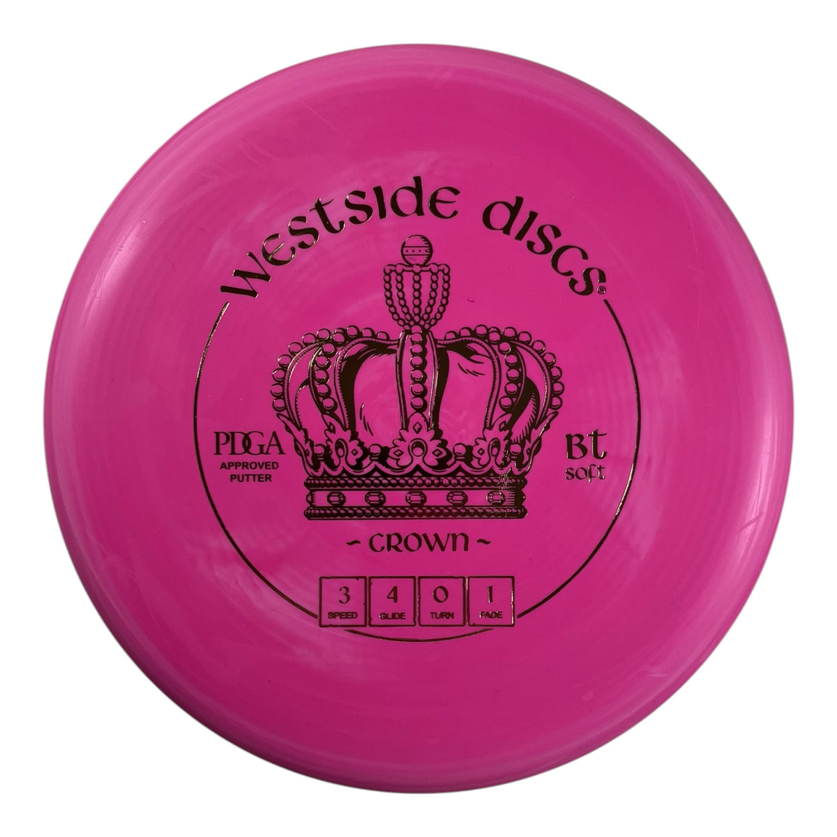 Westside Discs Crown | BT Soft | Pink/Gold 176g Disc Golf