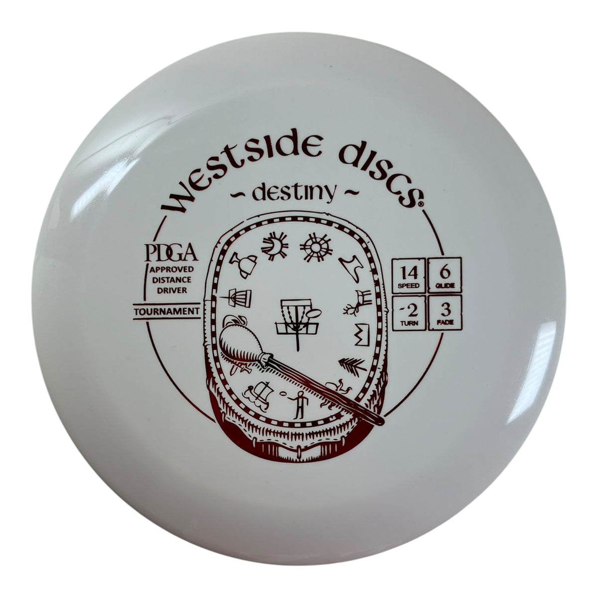 Westside Discs Destiny | Tournament | White/Red 174g Disc Golf