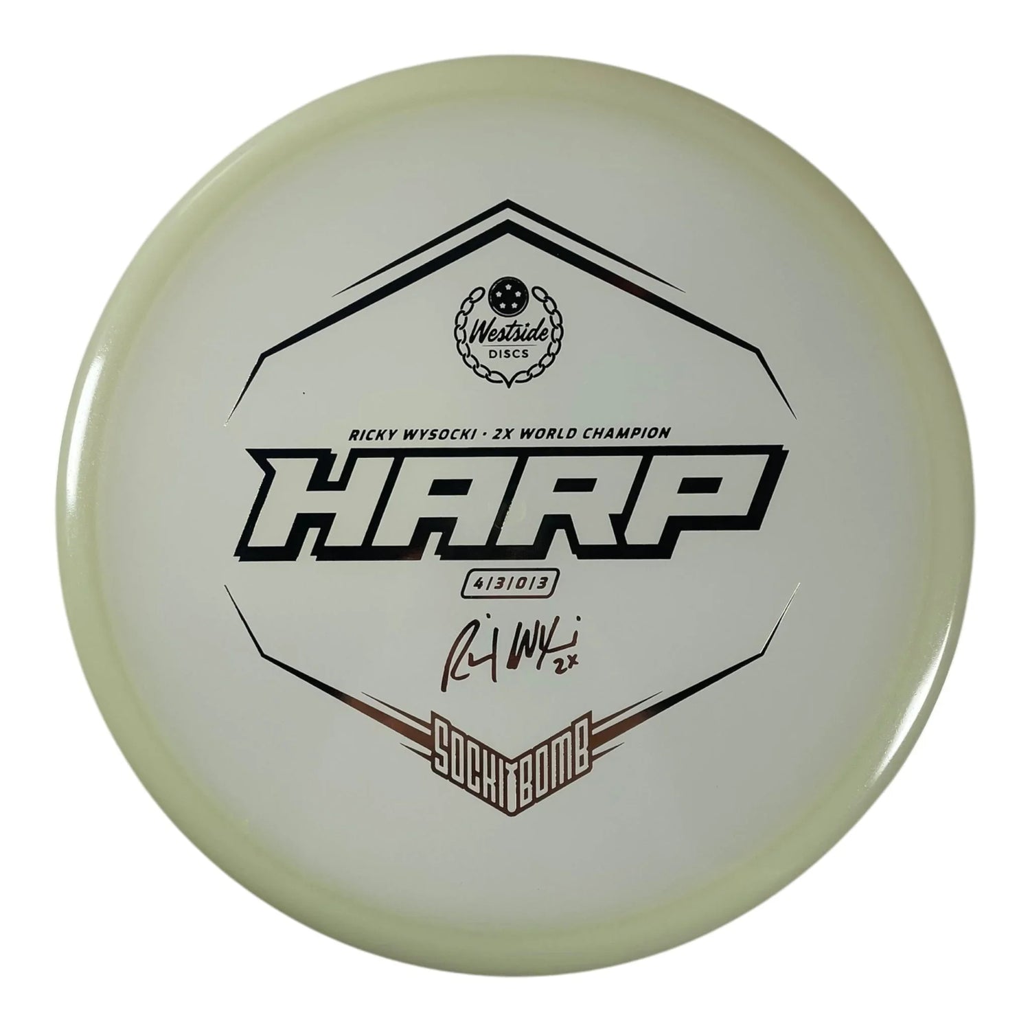 Westside Discs Harp | VIP Moonshine | Glow/Gold 173 - 176g (Ricky Wysocki) Disc Golf