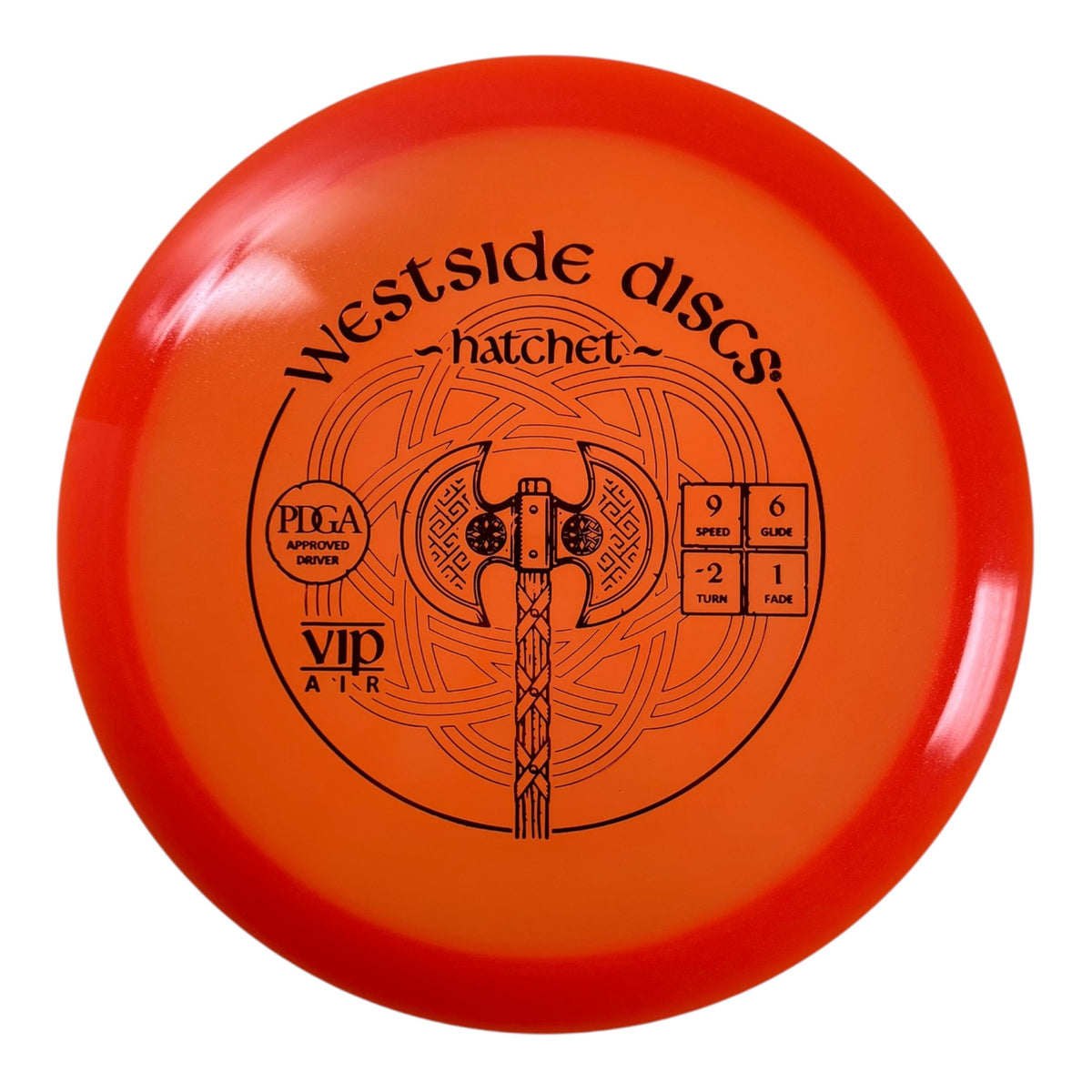 Westside Discs Hatchet | VIP Air | Orange/Red 157g Disc Golf