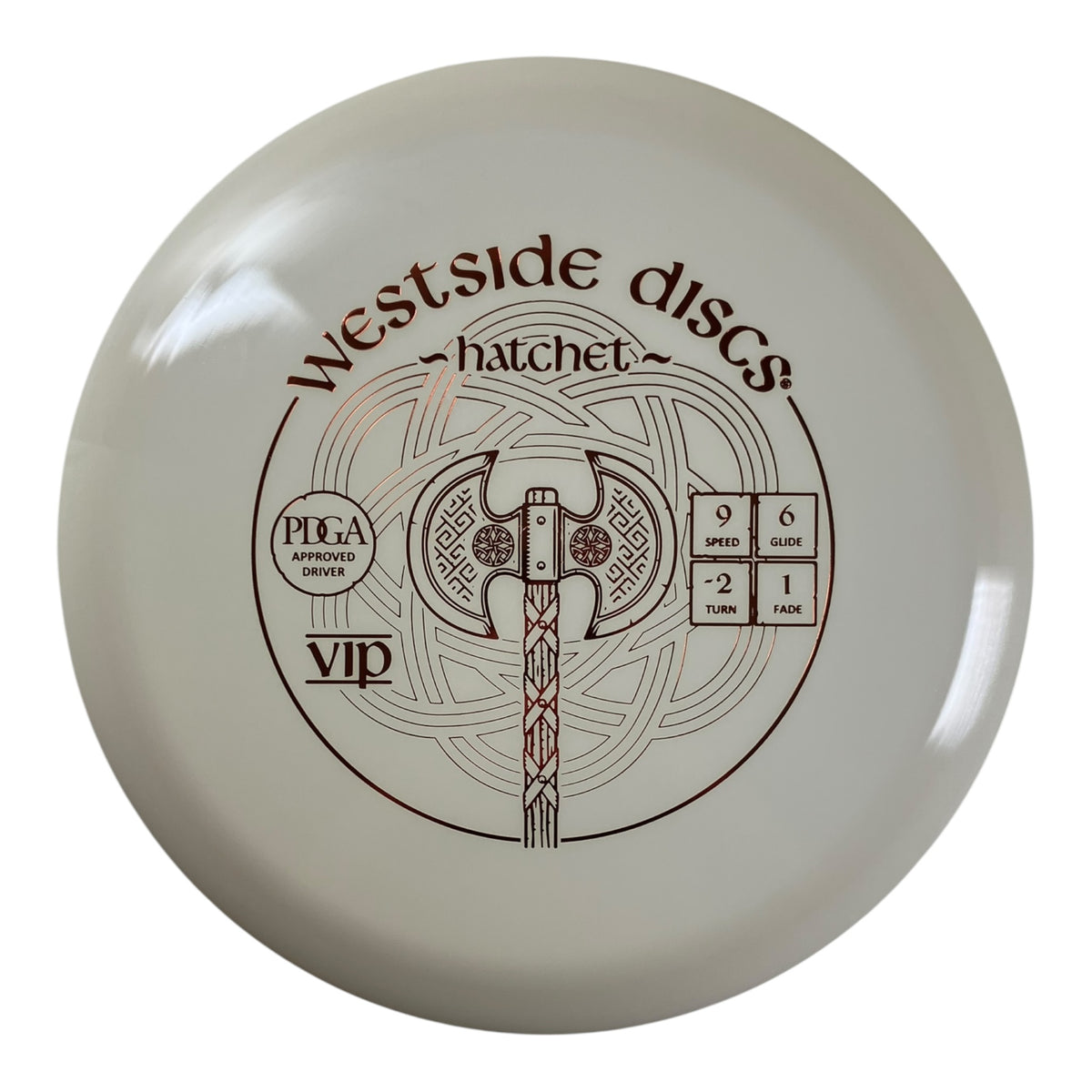 Westside Discs Hatchet | VIP | White/Bronze 174g Disc Golf