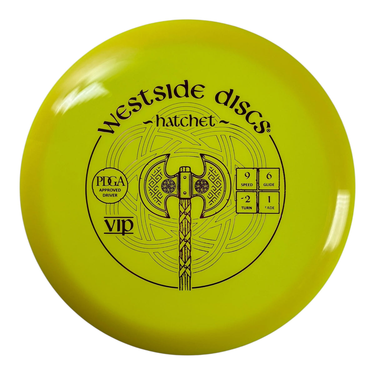 Westside Discs Hatchet | VIP | Yellow/Pink 173g Disc Golf