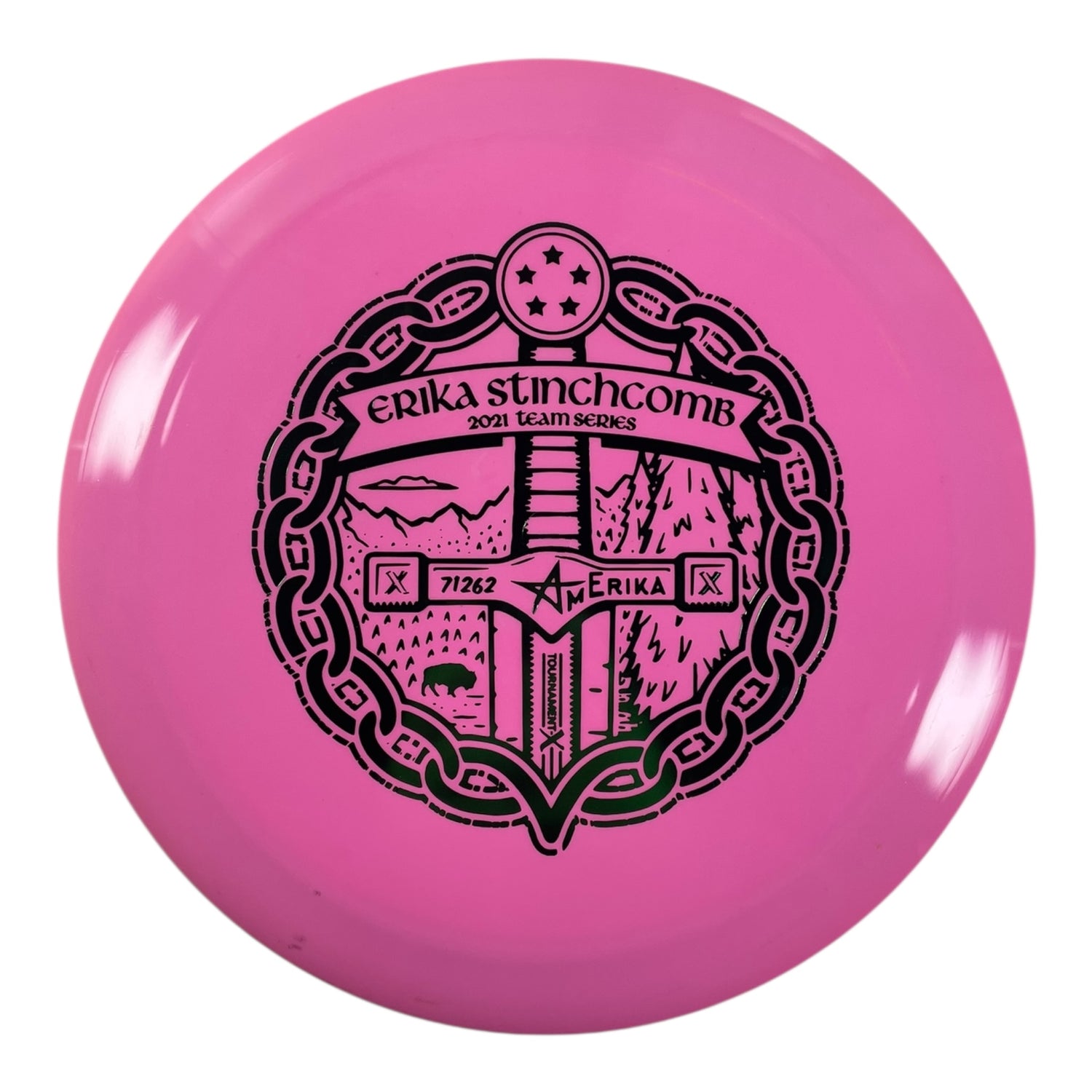 Westside Discs Sword | Tournament-X | Pink/Green 176g (Erika Stinchbomb) Disc Golf