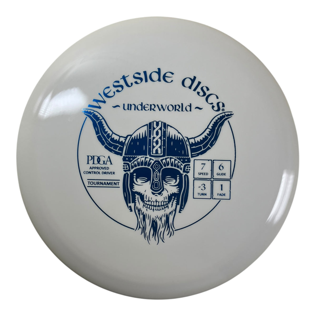 Westside Discs Underworld | Tournament | White/Blue 168g Disc Golf