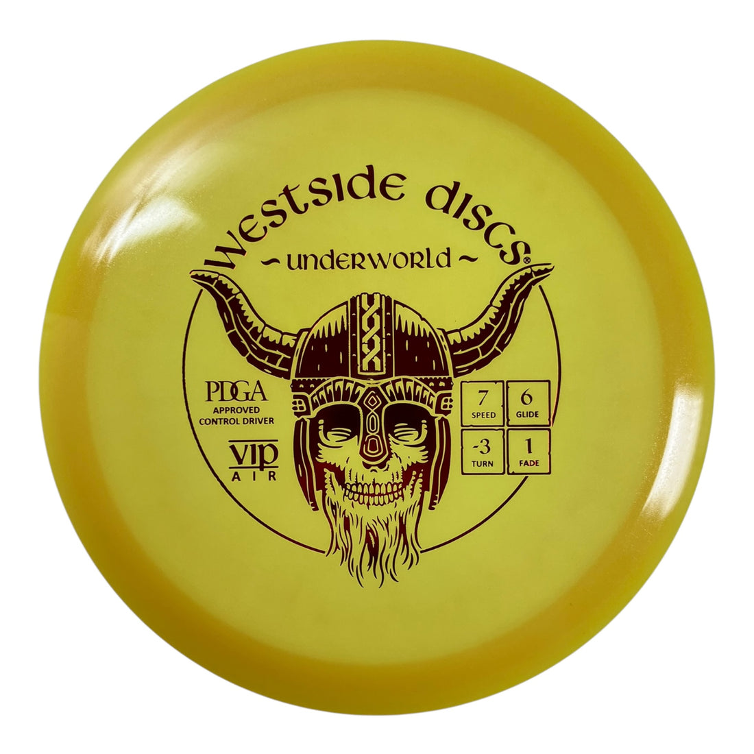 Westside Discs Underworld | VIP Air | Yellow/Red 157-158g Disc Golf