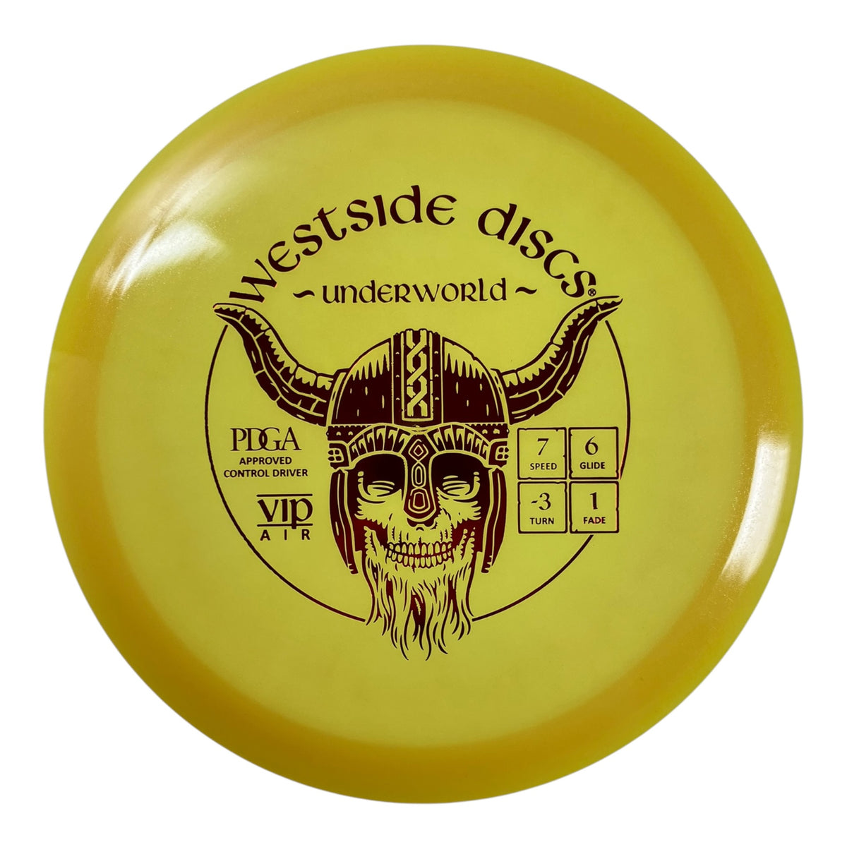 Westside Discs Underworld | VIP Air | Yellow/Red 157-158g Disc Golf
