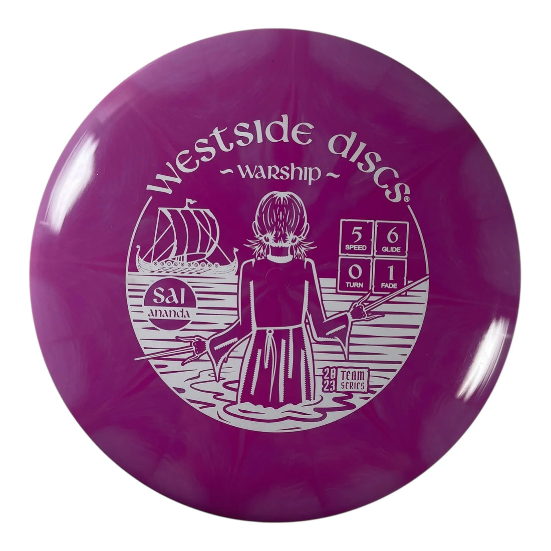 Westside Discs Warship | Tournament Burst | Pink/White 177g (Sai Ananda) Disc Golf