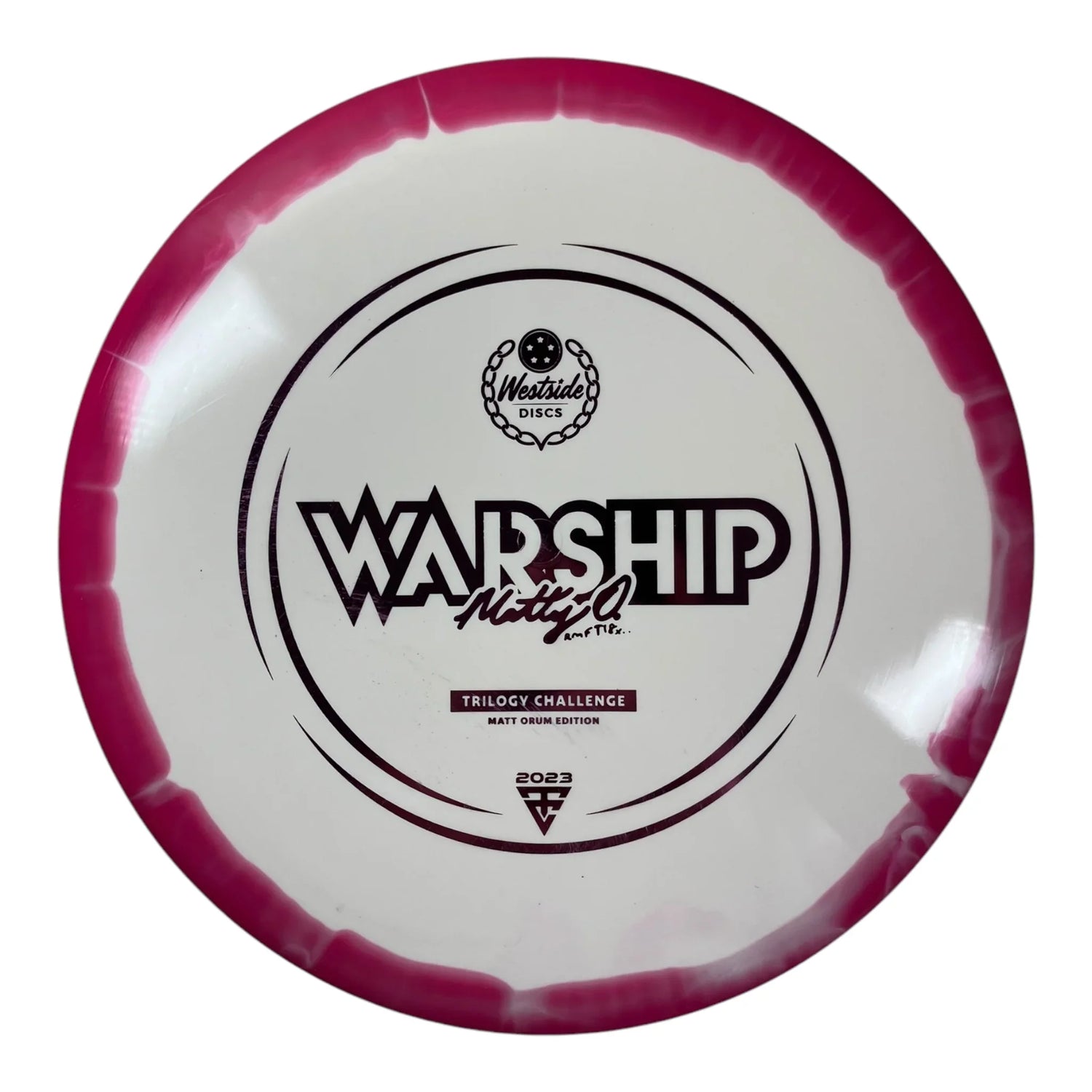Westside Discs Warship | Tournament Orbit | Pink/White 177g (Matt Orum) Disc Golf