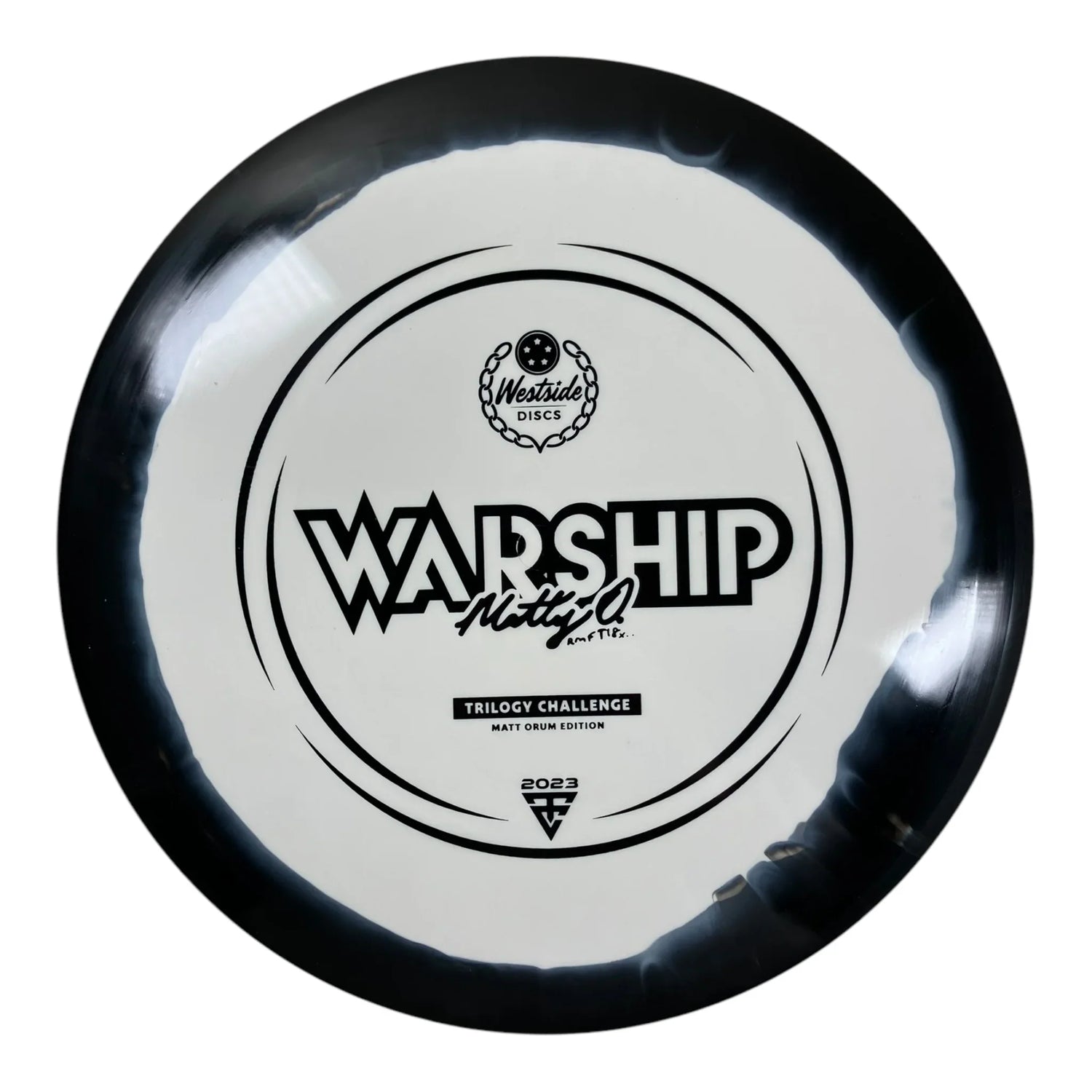 Westside Discs Warship | Tournament Orbit | White/Black 166-167g (Matt Orum) Disc Golf