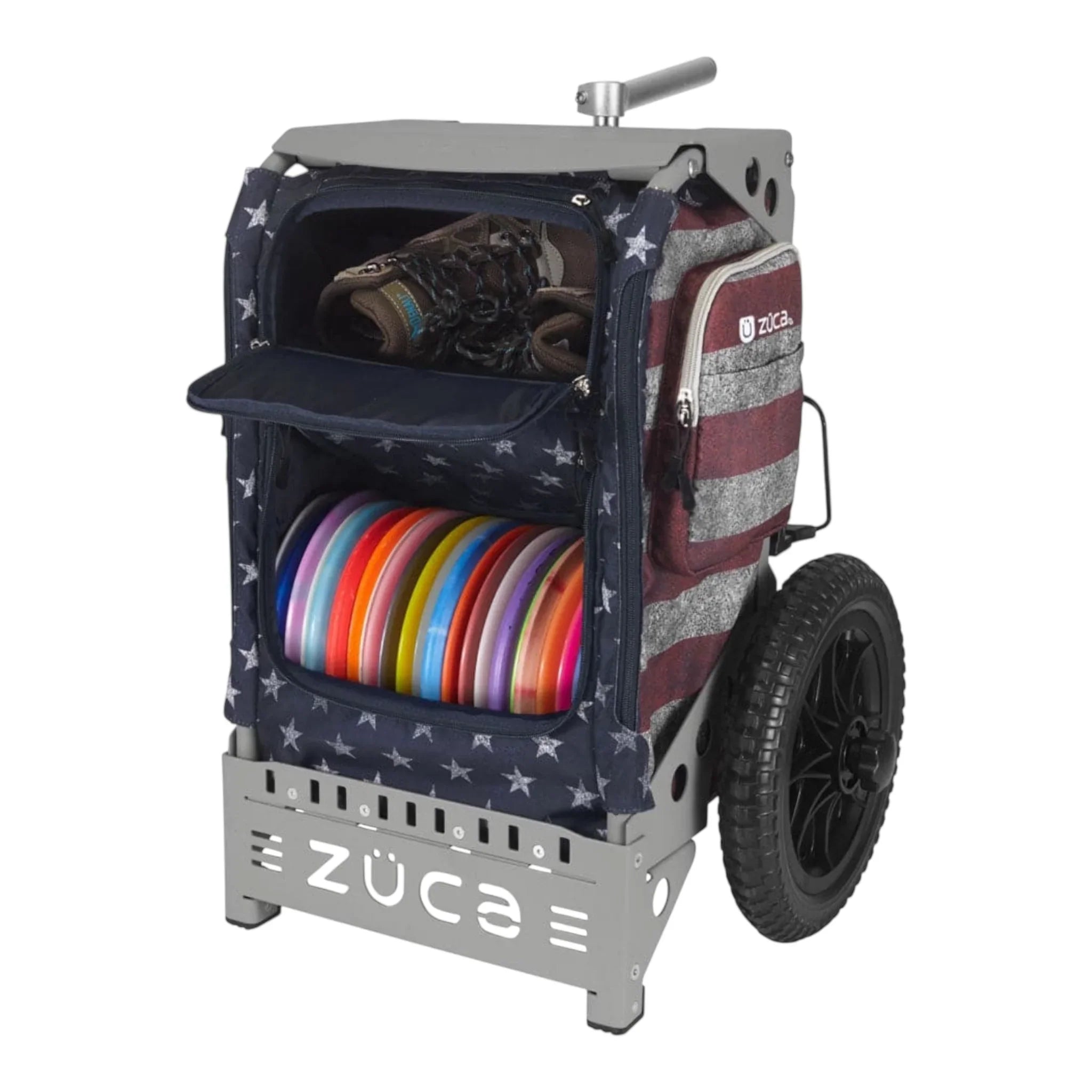 Zuca Trekker Disc Golf Cart with Old Glory Bag Disc Golf