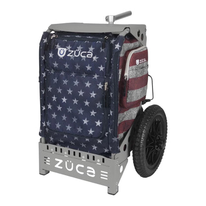 Zuca Trekker Disc Golf Cart with Old Glory Bag Disc Golf