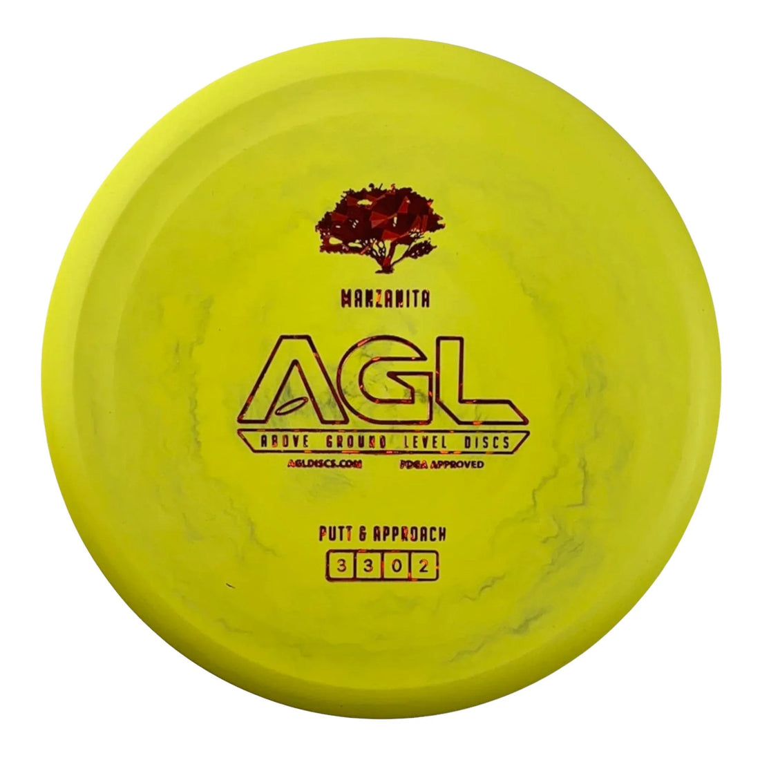 Above Ground Level Manzanita | Woodland | Yellow/Red 173g Disc Golf