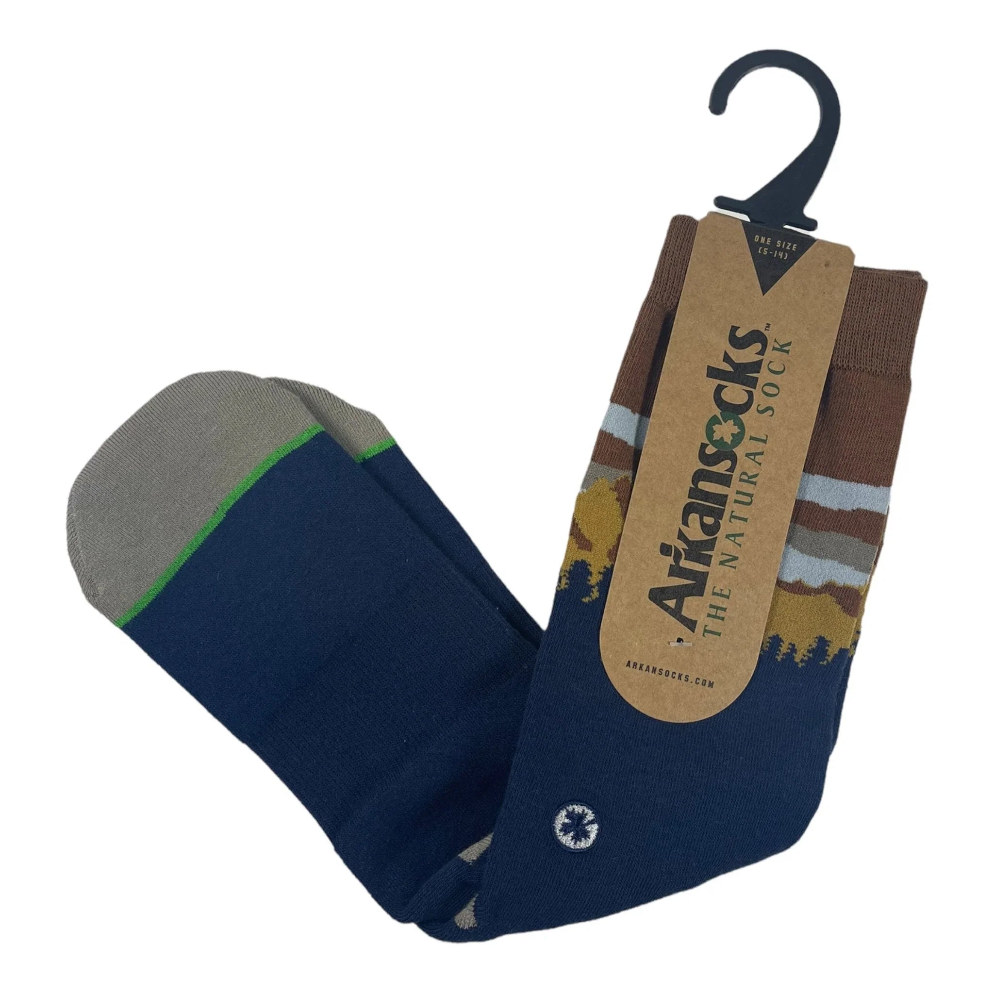 Arkansocks Arkansocks Pinnacle View Sock (Navy/Mud - Sky) Disc Golf
