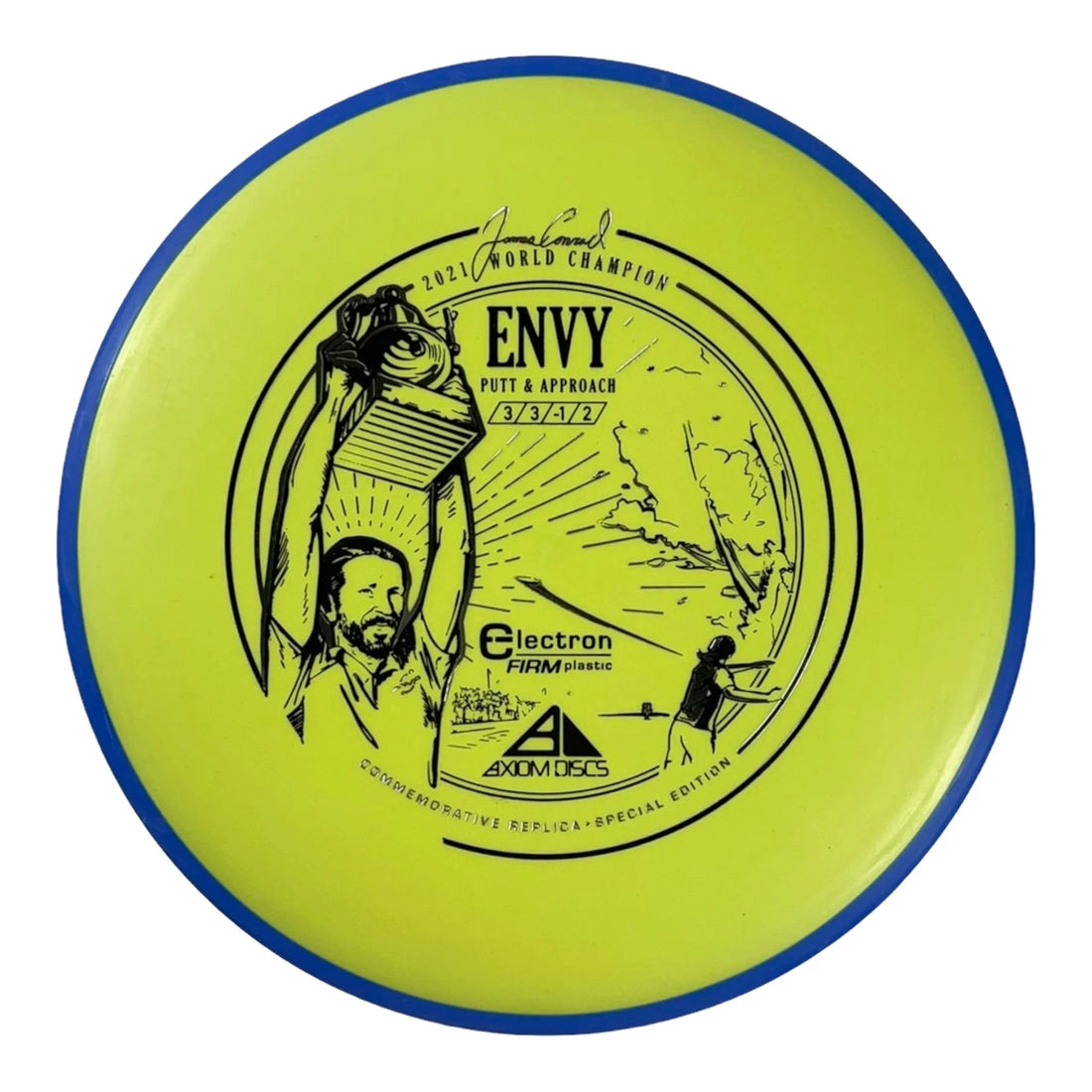 Axiom Discs Envy | Electron Firm | Yellow/Blue 172 - 175g (James Conrad) Disc Golf