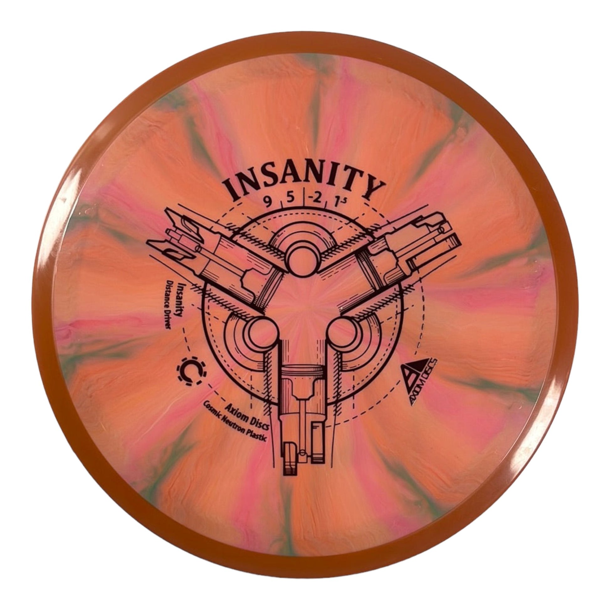 Axiom Discs Insanity | Cosmic Neutron | Pink/Orange 174g Disc Golf