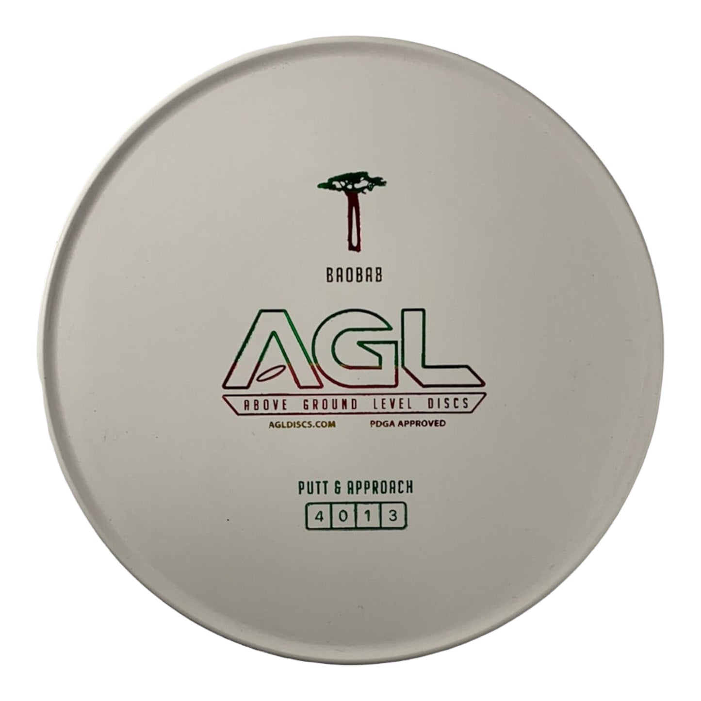 Above Ground Level Baobab | Woodland | White/Rasta 174g Disc Golf