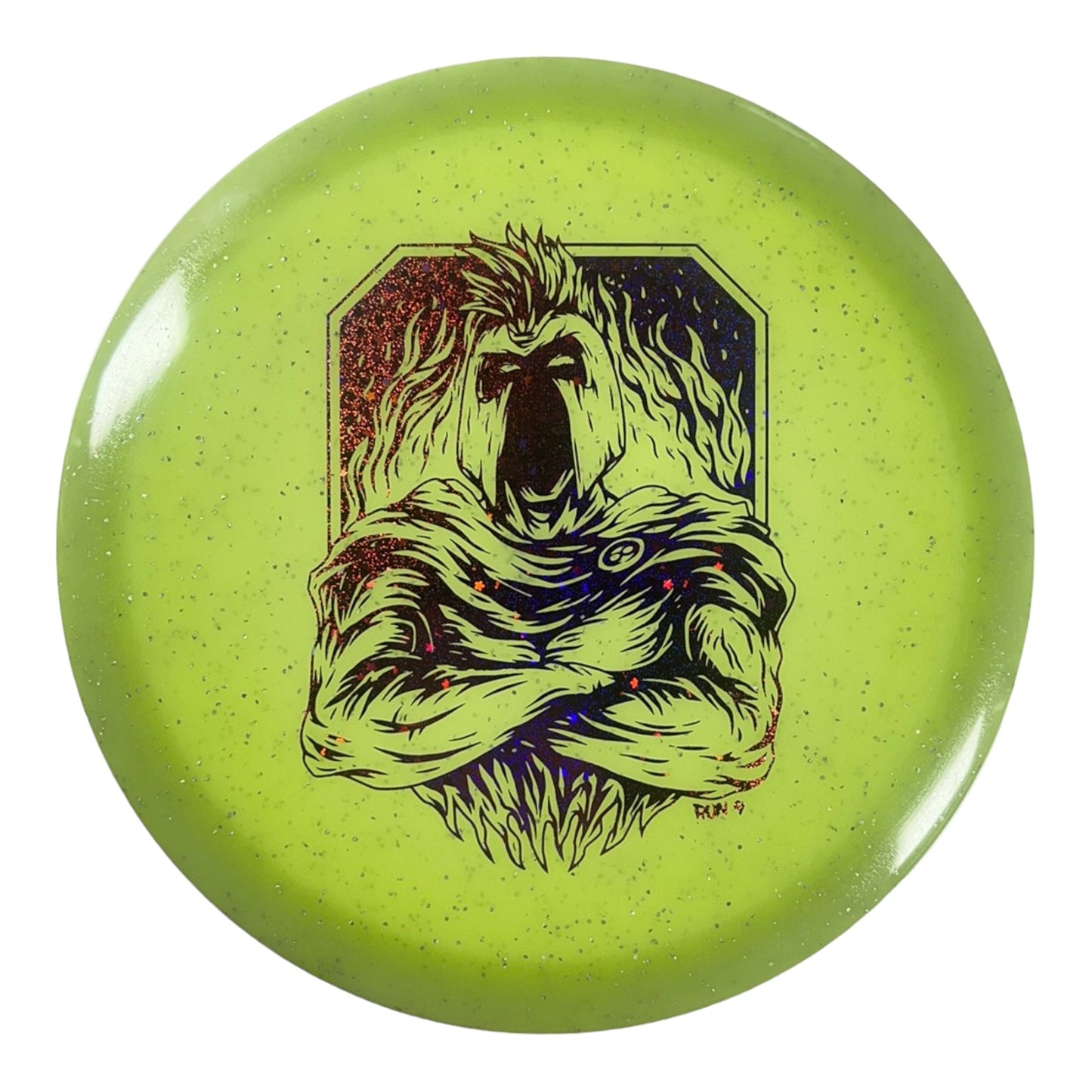 Infinite Discs Centurion | Metal Flake Glow C-Blend | Green/Pink 167g Disc Golf