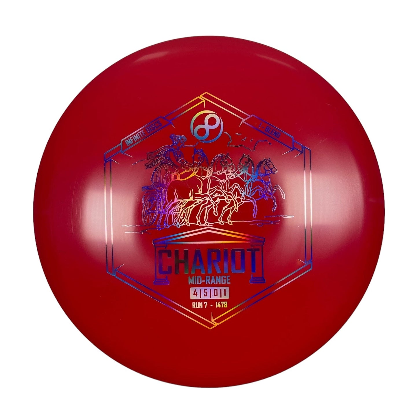 Infinite Discs Chariot | I-Blend | Red/Holo 180g Disc Golf