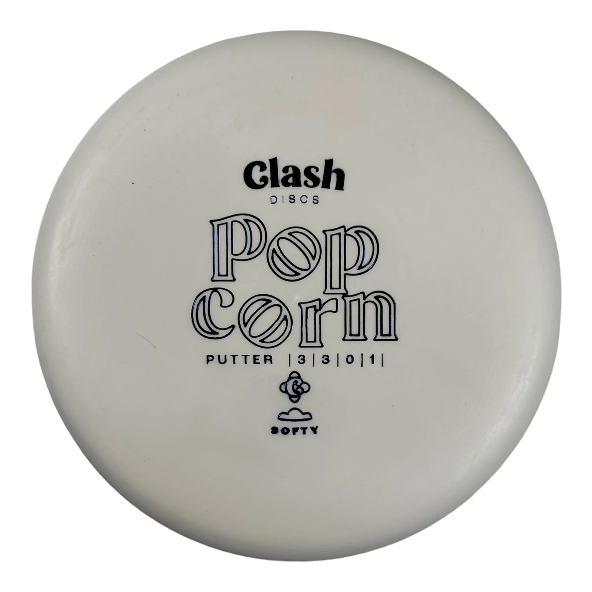 Clash Discs Popcorn | Softy | White/Blue 171g Disc Golf