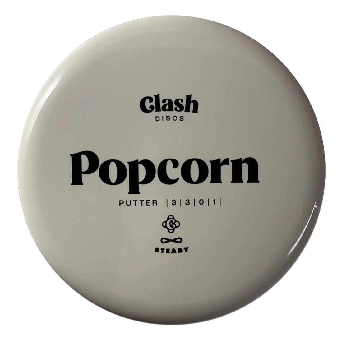 Clash Discs Popcorn | Steady | White/Black 169 - 176g Disc Golf