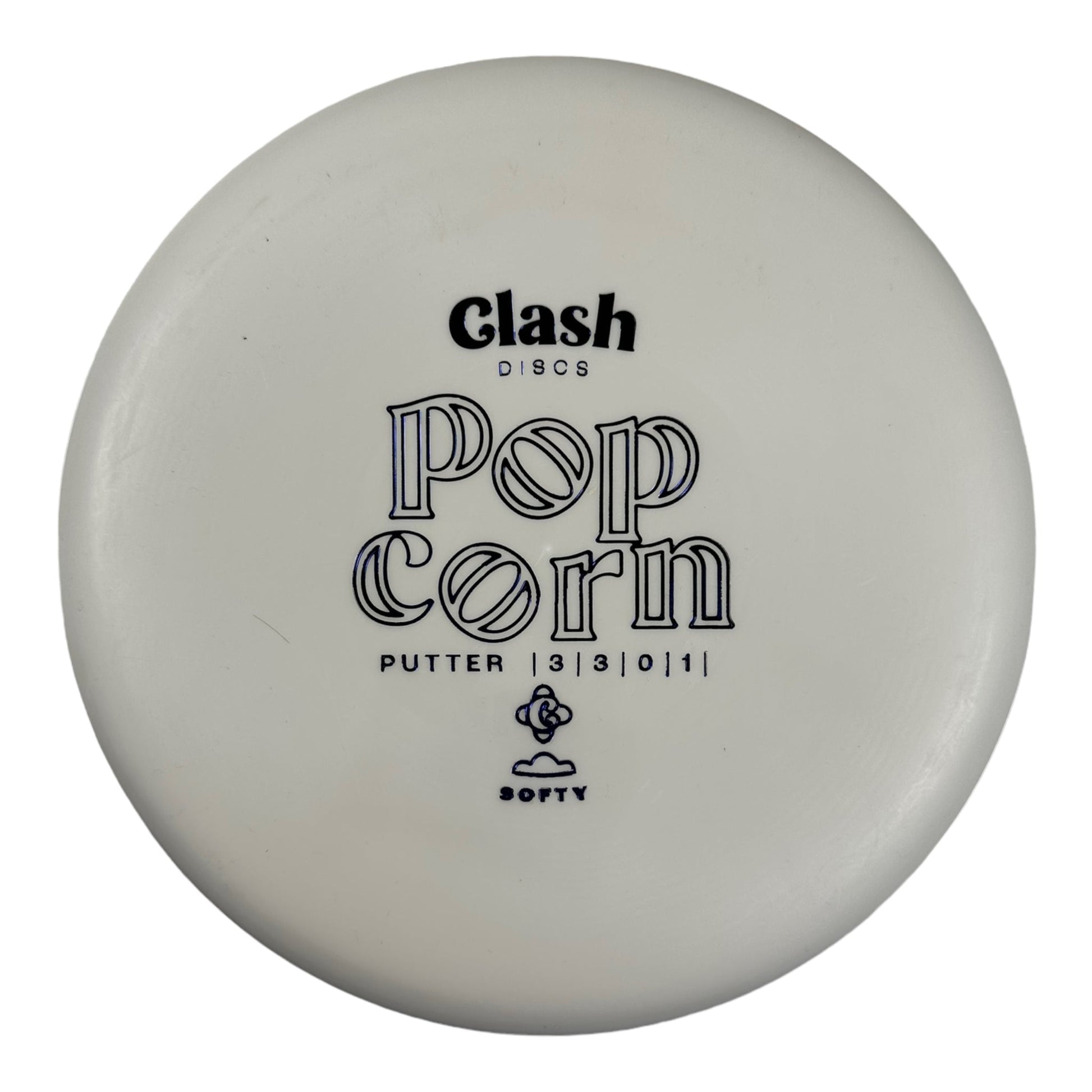 Clash Discs Popcorn | Softy | White/Blue 171g Disc Golf