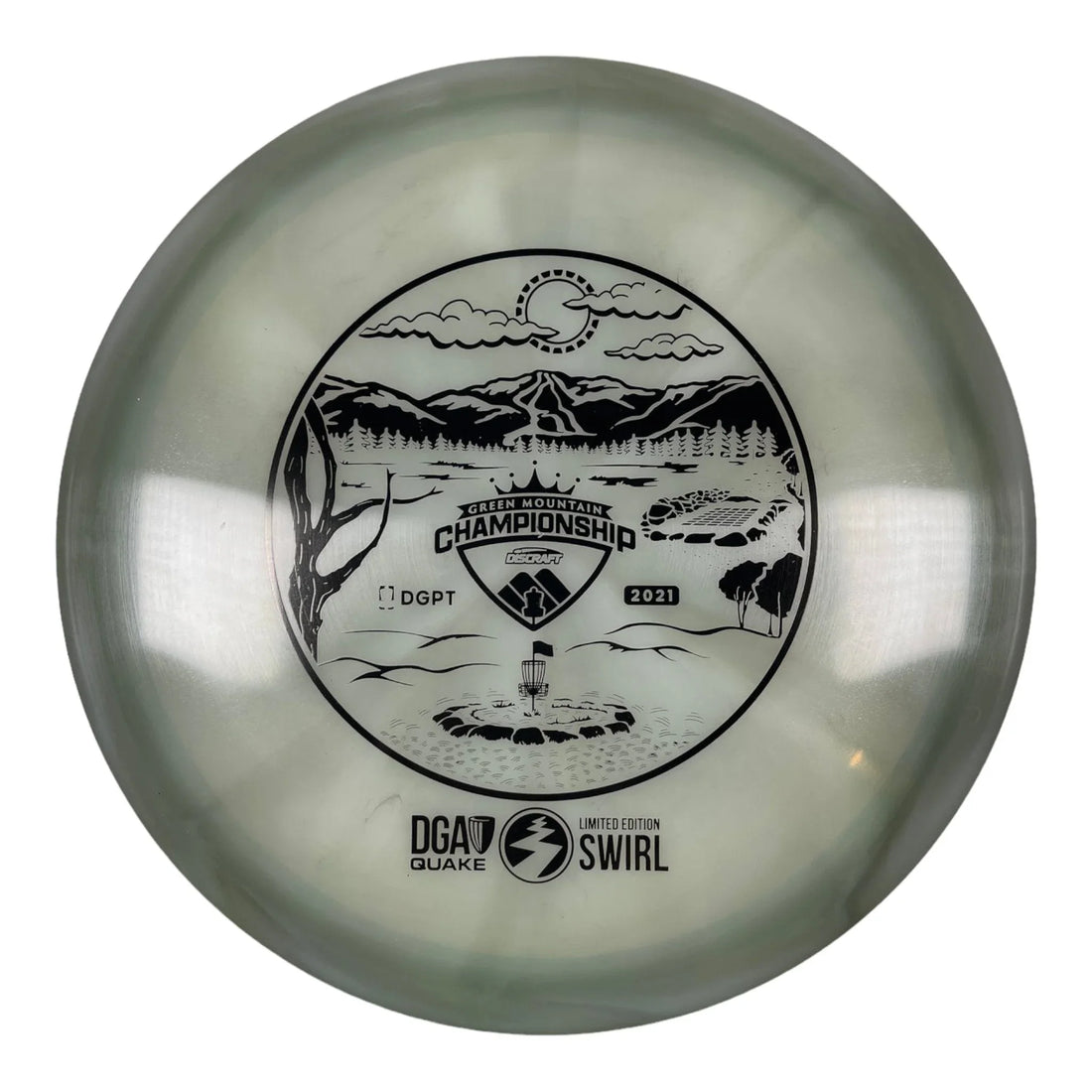 Disc Golf Association Quake | Swirl | Grey/Black 173g Disc Golf