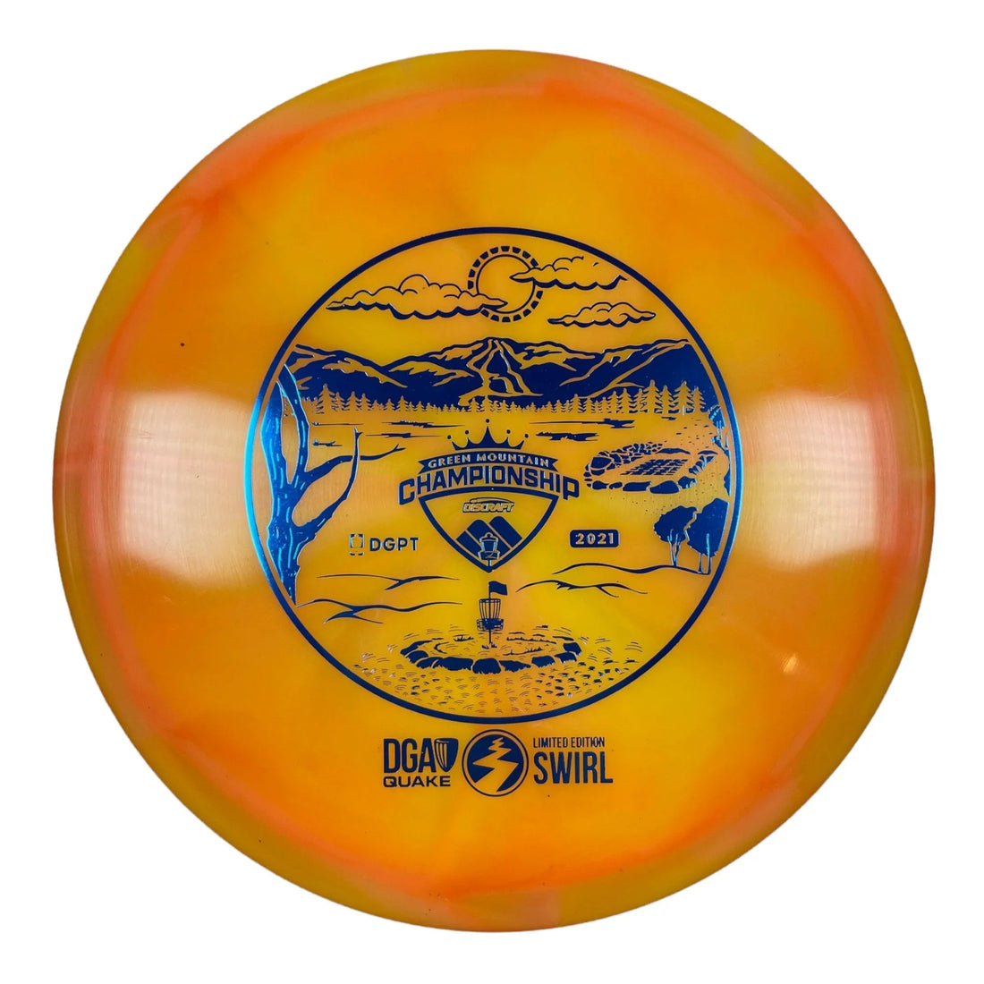 Disc Golf Association Quake | Swirl | Orange/Blue 177g Disc Golf
