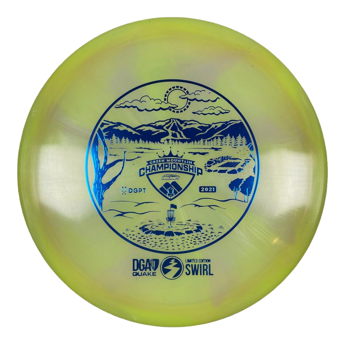 Disc Golf Association Quake | Swirl | Yellow/Blue 175g Disc Golf