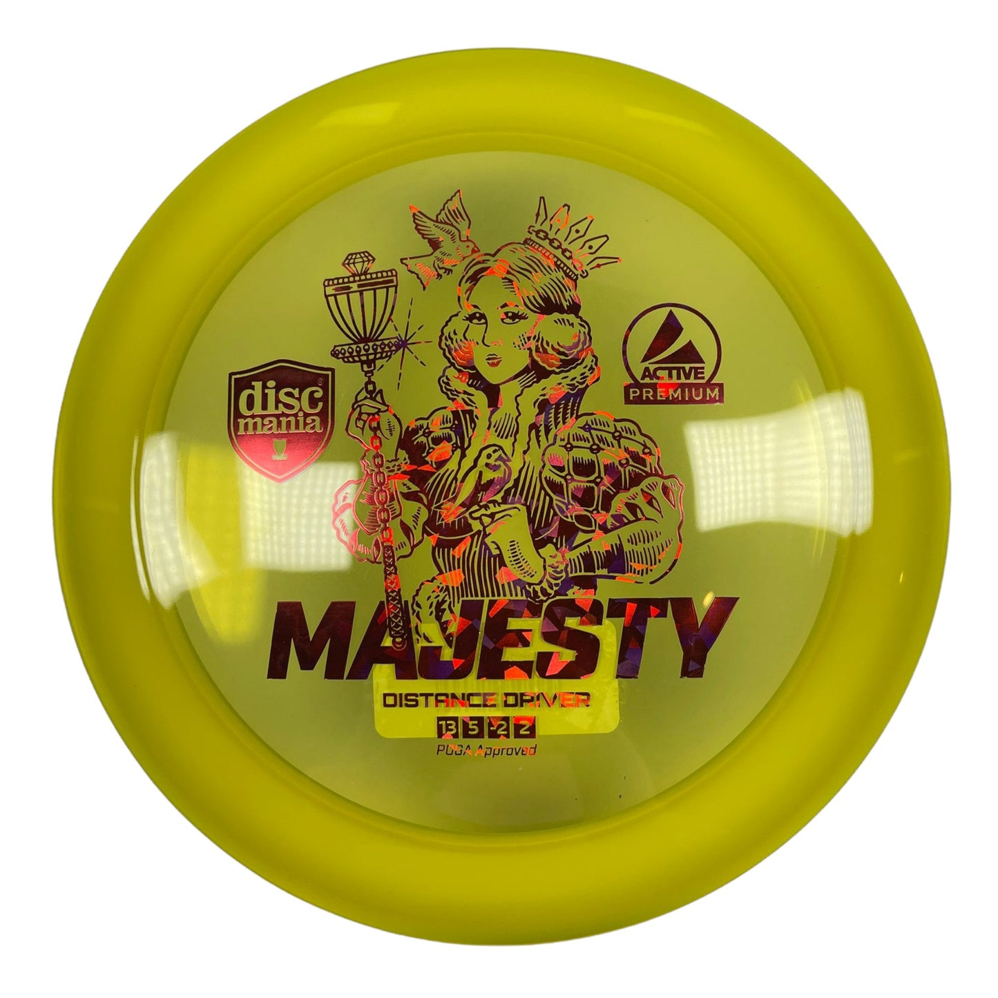 Discmania Majesty | Active Premium | Yellow/Red 173g Disc Golf