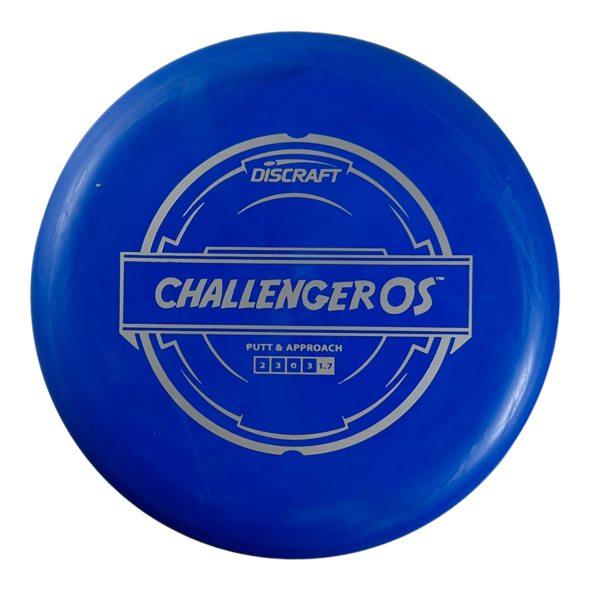 Discraft Challenger OS | Putter Line | Blue/Silver 174g Disc Golf