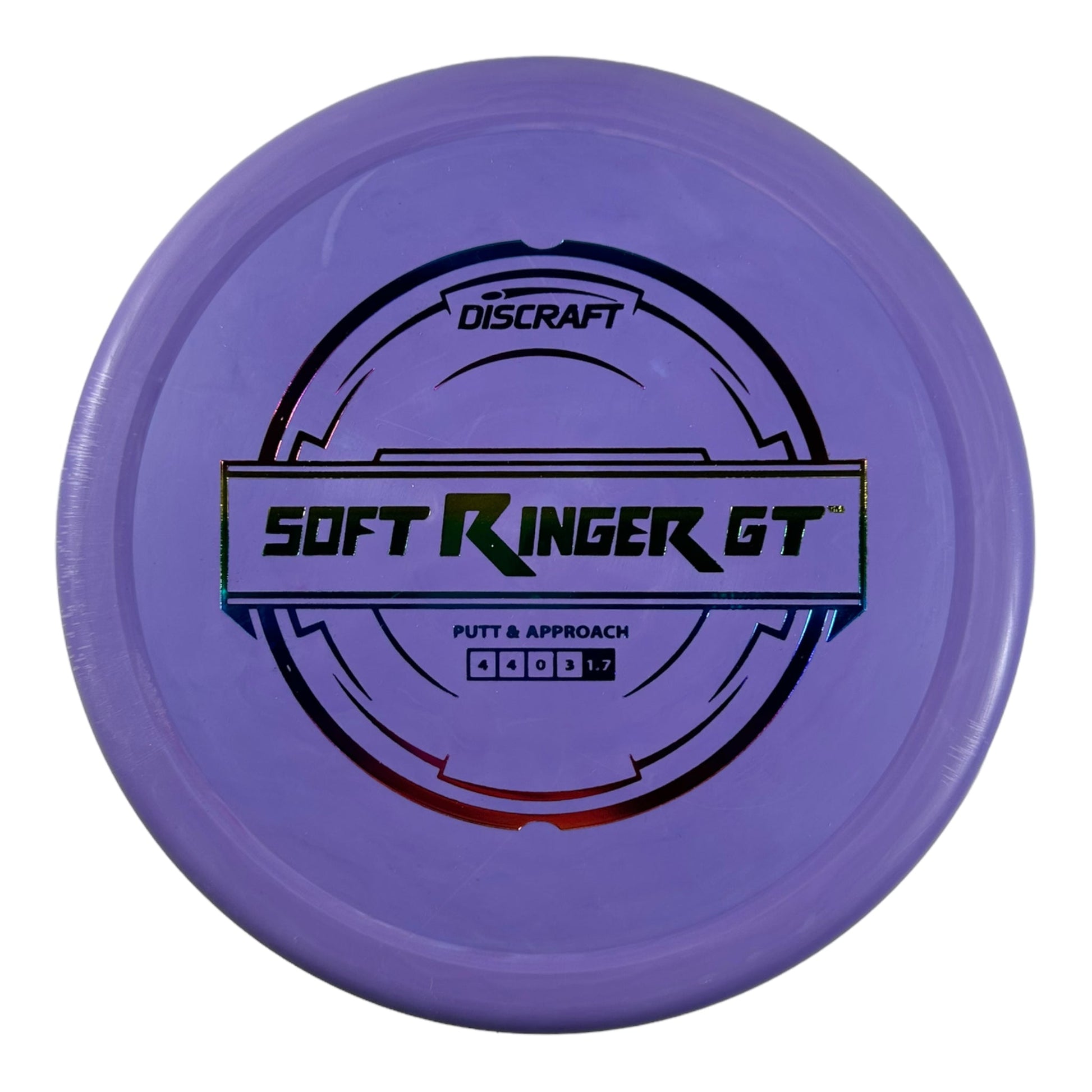 Discraft Ringer-GT | Putter Line Soft | Purple/Rainbow 173g Disc Golf