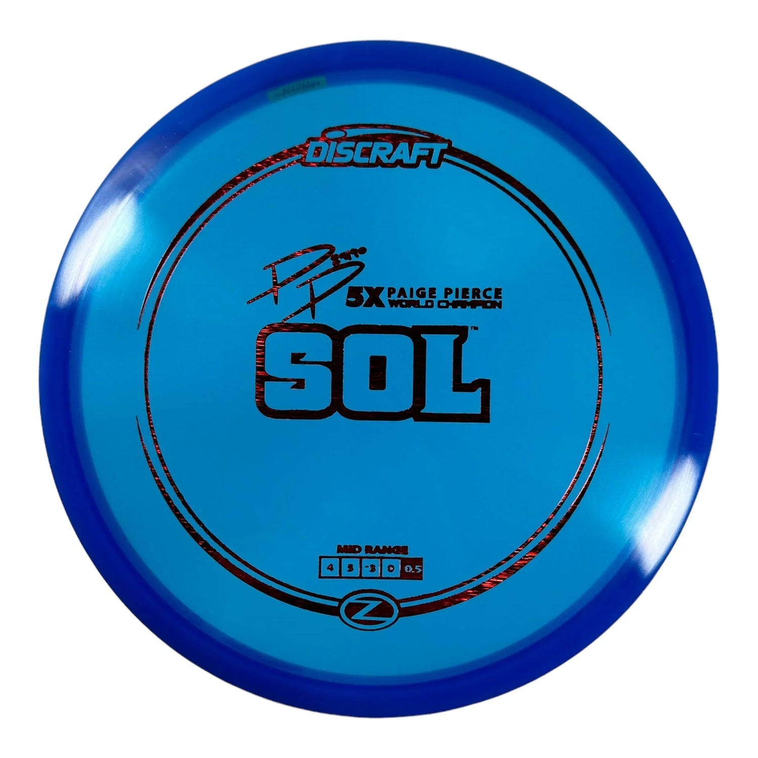 Discraft Sol | Z Line | Blue/Red 173g (Paige Pierce) Disc Golf