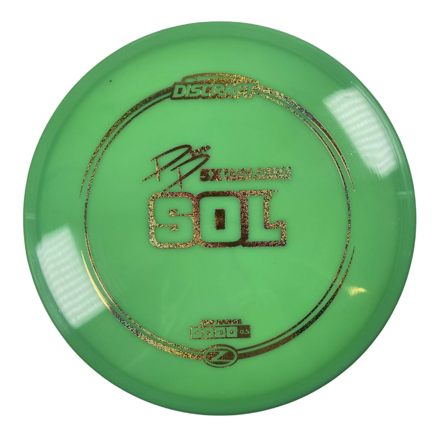 Discraft Sol | Z Line | Green/Gold 173g (Paige Pierce) Disc Golf