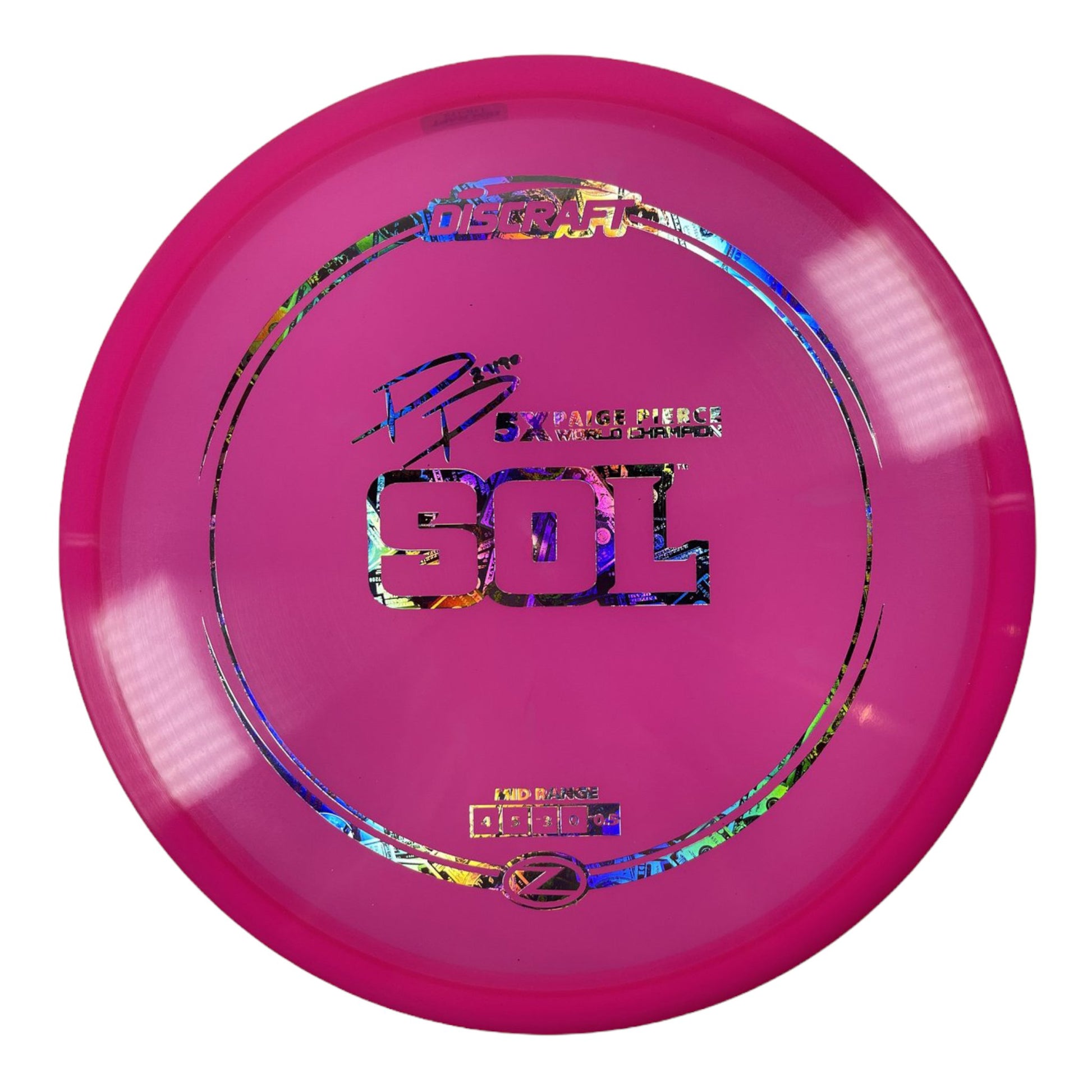Discraft Sol | Z Line | Pink/Holo 170g (Paige Pierce) Disc Golf