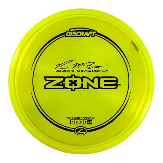 Discraft Zone | Z Line | Yellow/Black 170g (Paul McBeth) Disc Golf