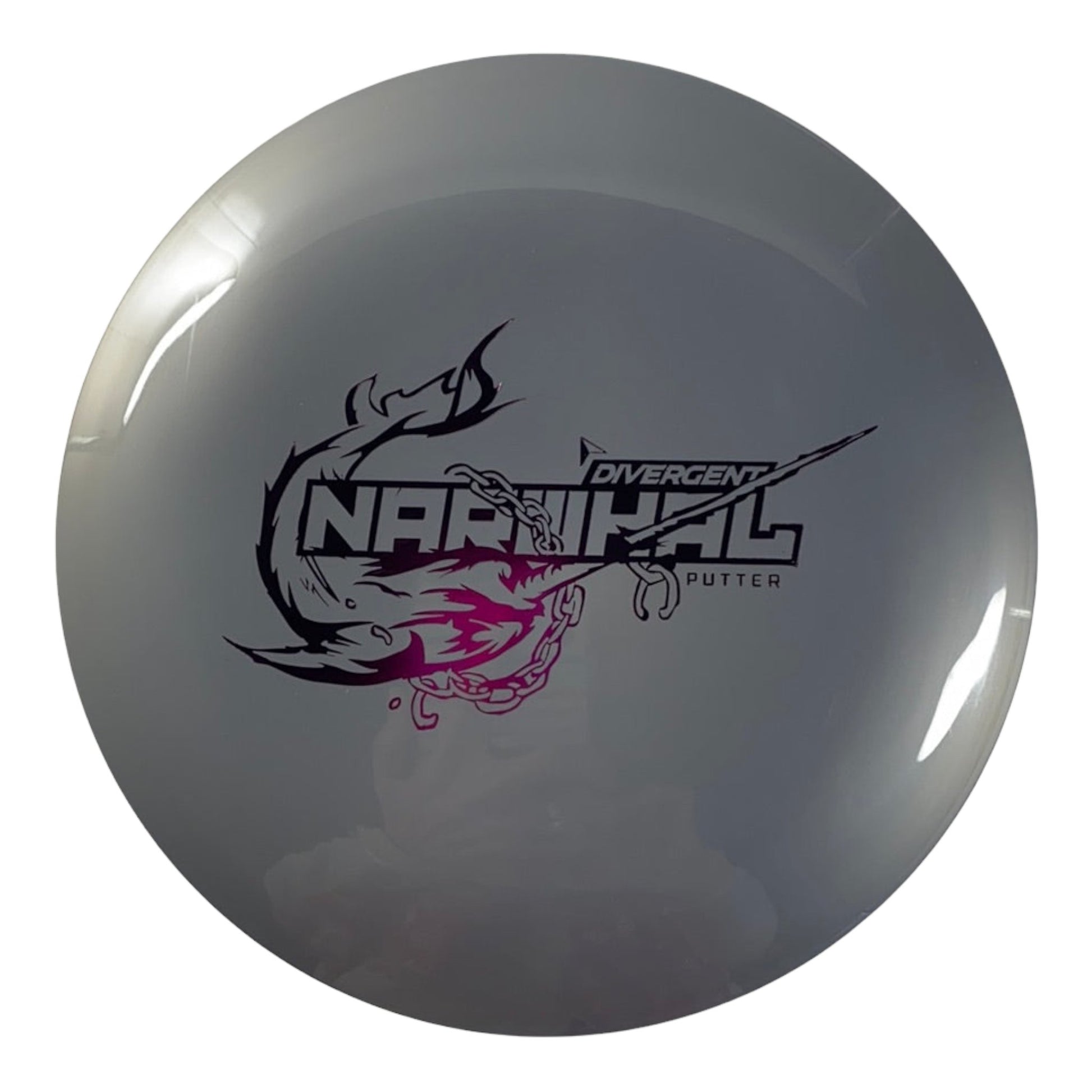 Divergent Discs Narwhal | Max Grip | Grey/Pink 167g Disc Golf