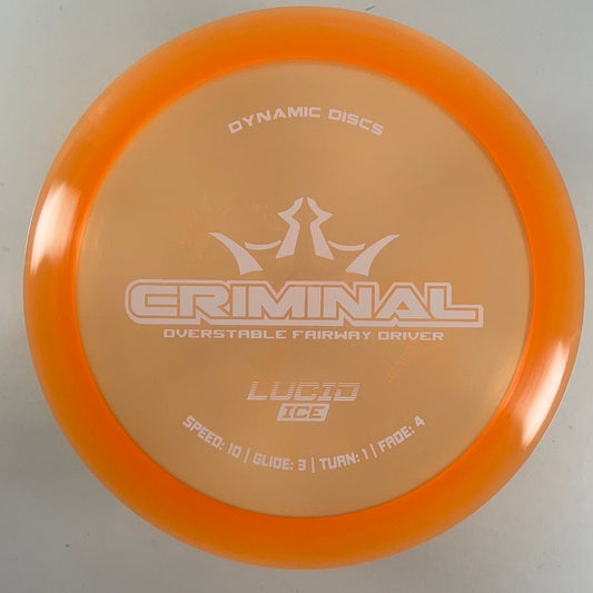 Dynamic Discs Criminal | Lucid-Ice | Orange/White 173-174g Disc Golf