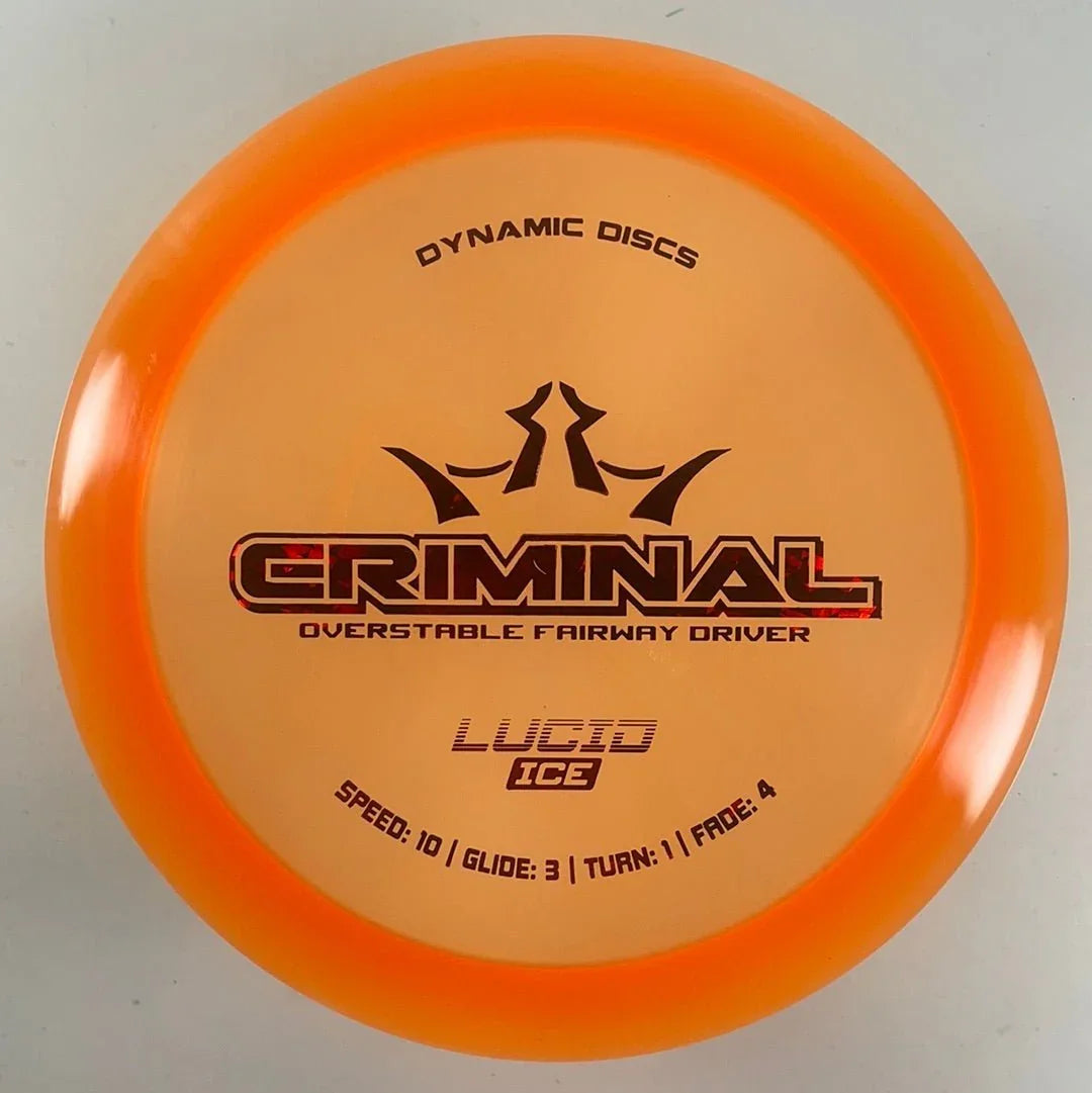 Dynamic Discs Criminal | Lucid - Ice | Orange/Red 173g Disc Golf