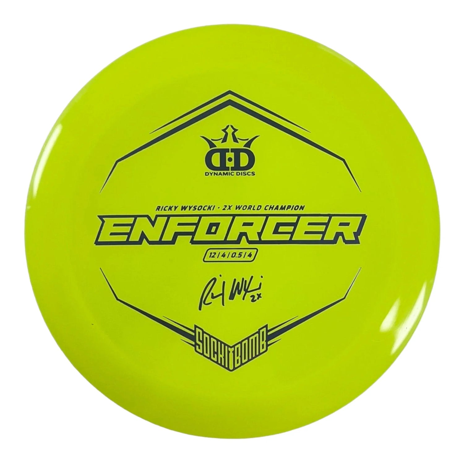 Dynamic Discs Enforcer | Lucid - Ice | Yellow/Silver 174 - 175g (Ricky Wysocki) Disc Golf