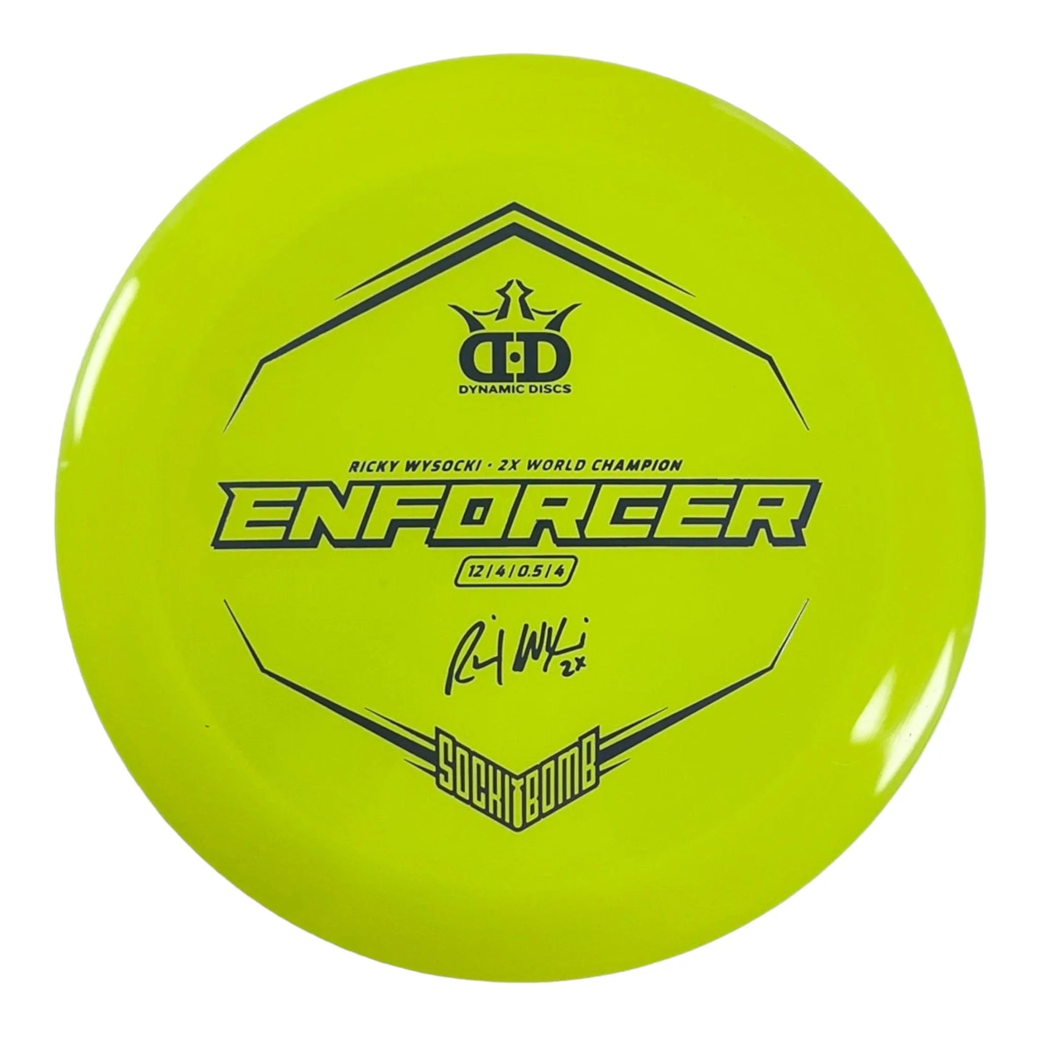 Dynamic Discs Enforcer | Lucid - Ice | Yellow/Silver 174 - 175g (Ricky Wysocki) Disc Golf