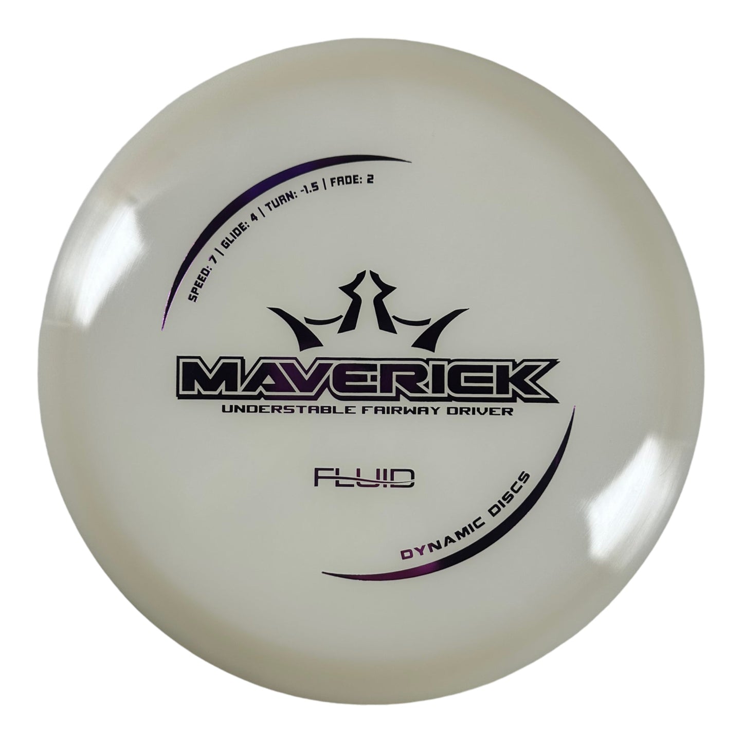 Dynamic Discs Maverick | Fluid | White/Purple 174g Disc Golf
