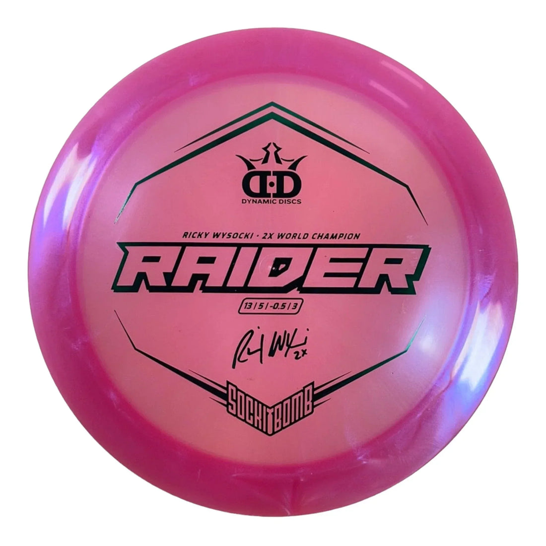 Dynamic Discs Raider | Lucid-X Chameleon | Pink/Green 169g (Ricky Wysocki) Disc Golf
