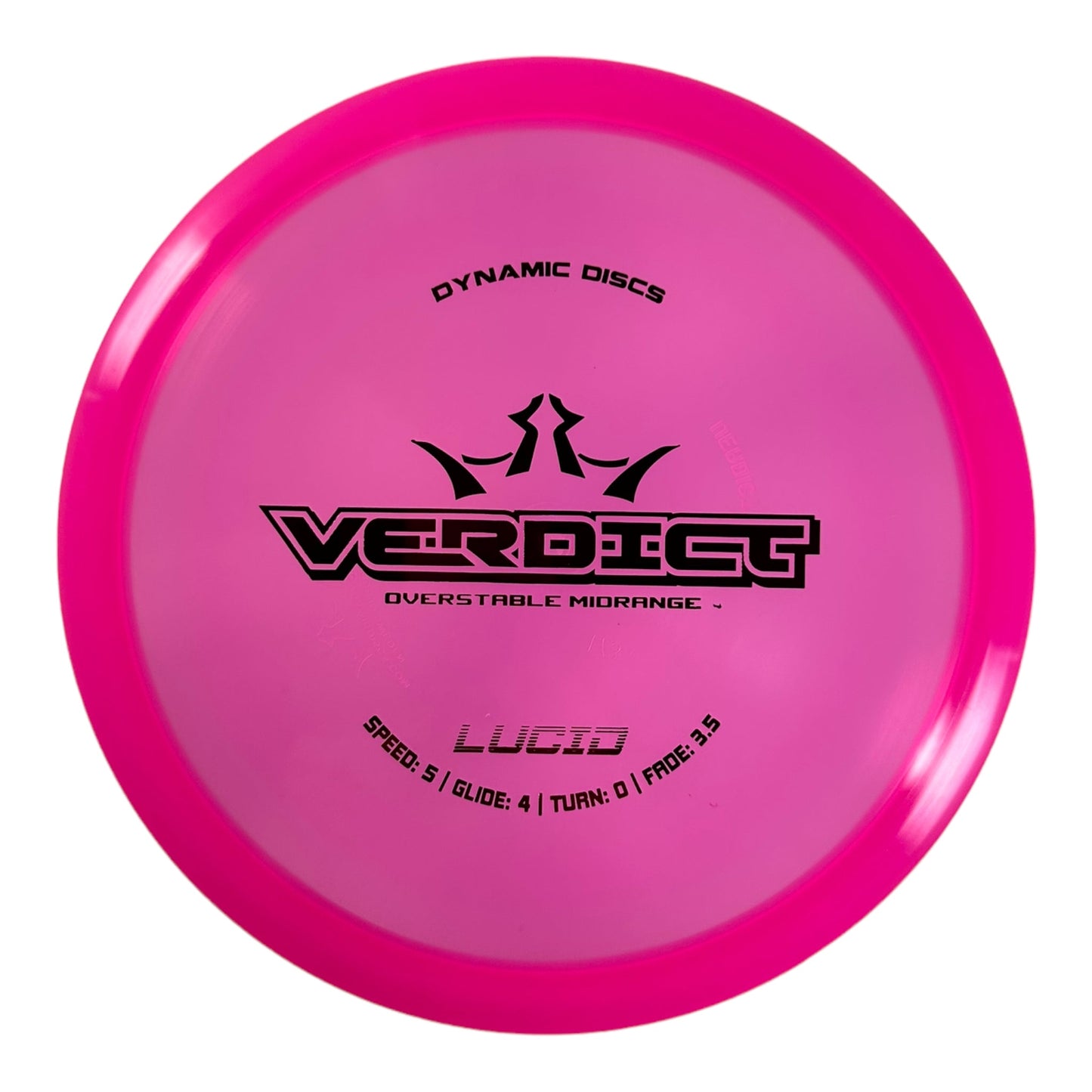 Dynamic Discs Verdict | Lucid | Pink/Pink 169-173g Disc Golf