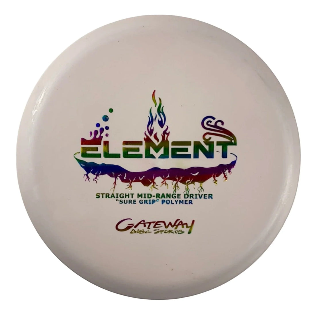 Gateway Disc Sports Element | Suregrip | White/Rainbow 165 - 173g Disc Golf