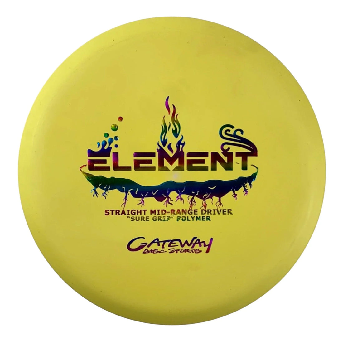 Gateway Disc Sports Element | Suregrip | Yellow/Rainbow 169 - 170g Disc Golf