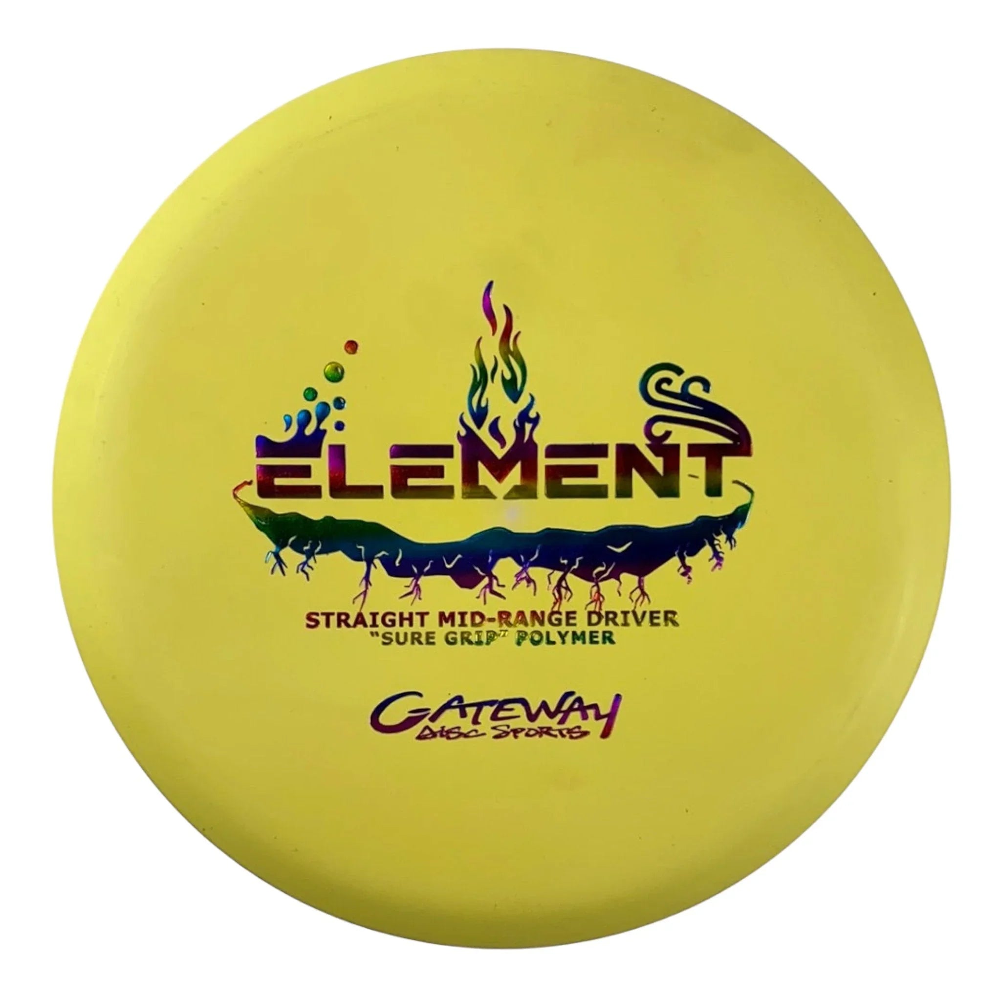 Gateway Disc Sports Element | Suregrip | Yellow/Rainbow 169 - 170g Disc Golf