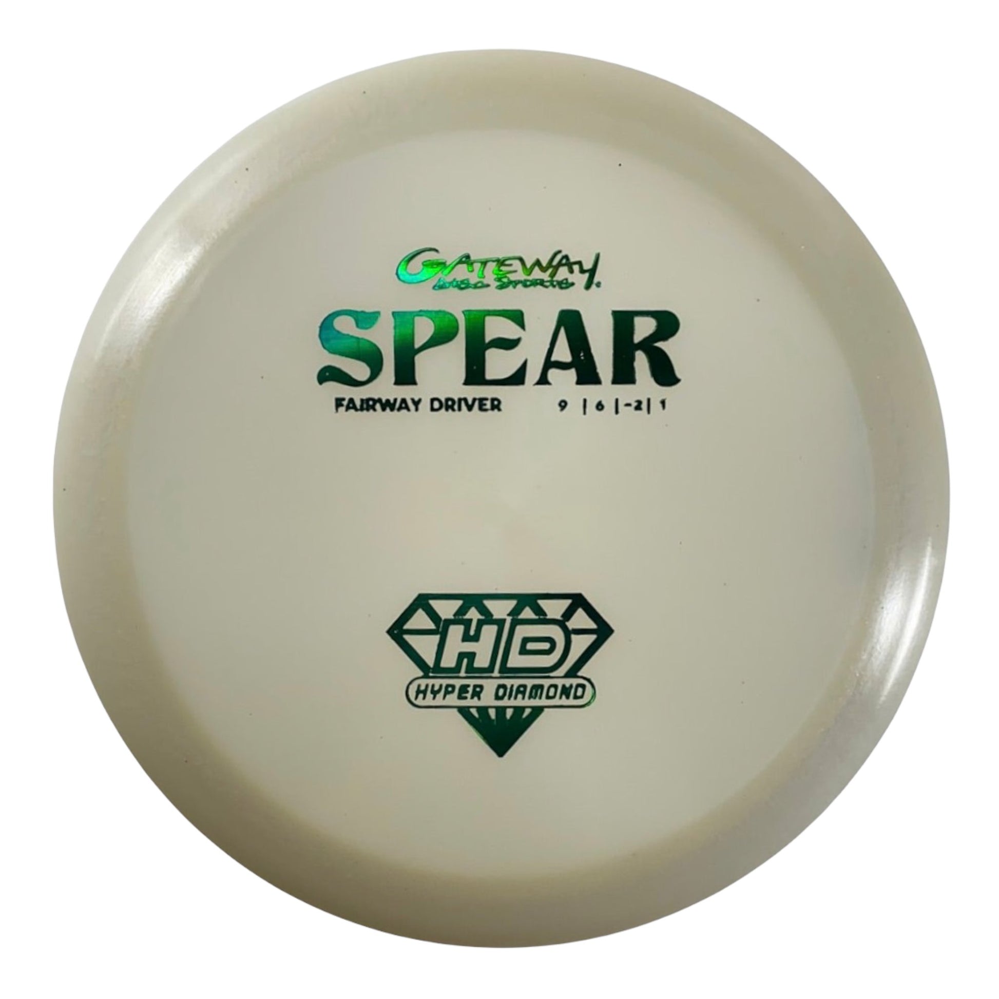 Gateway Disc Sports Spear | Hyper Diamond (HD) | White/Green 174g Disc Golf