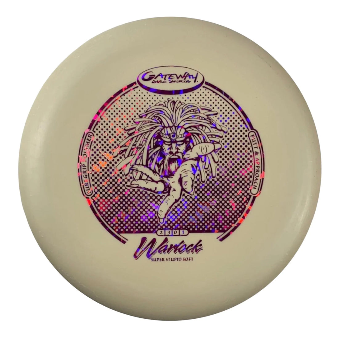 Gateway Disc Sports Warlock | Super Stupid Soft (SSS) | White/Pink 169g Disc Golf